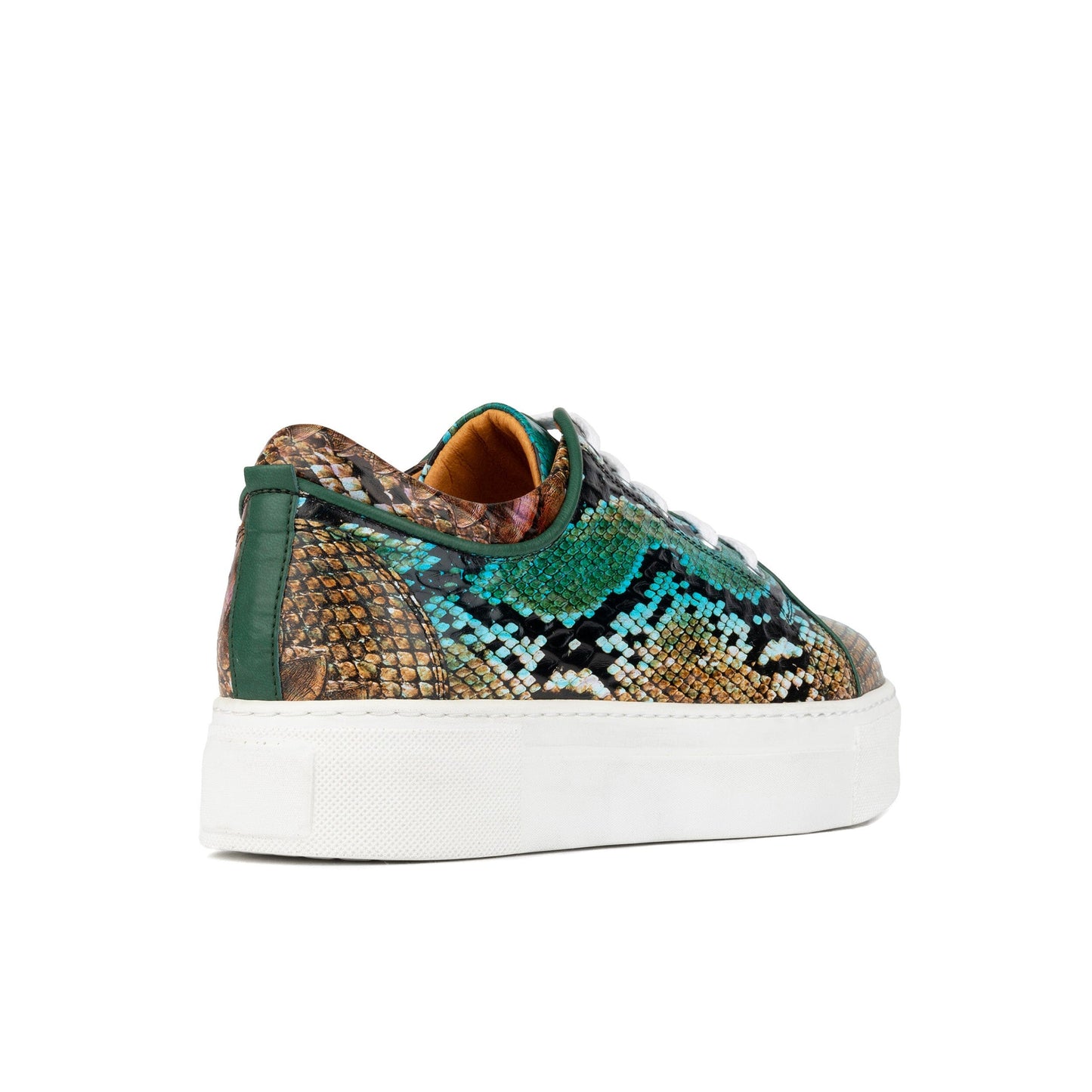 Camila - Green & Brown Snake Pattern Womens Trainers Embassy London 