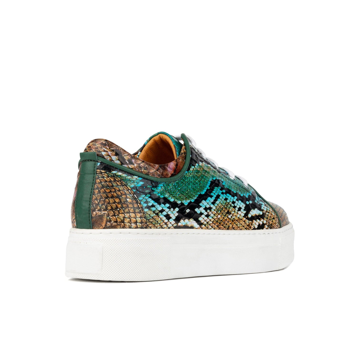 Camila - Green & Brown Snake Pattern Womens Trainers Embassy London 