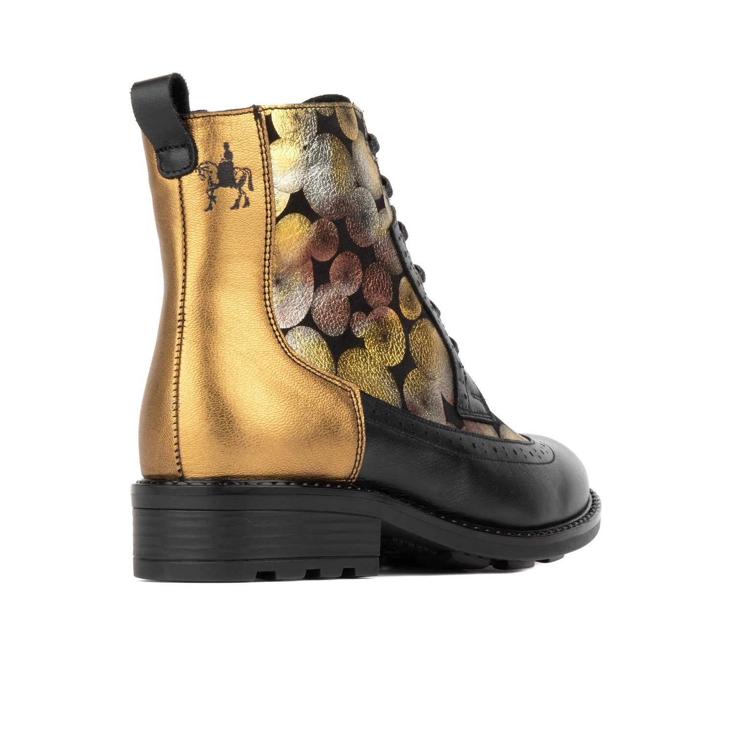 Milliner Wool - Black & Gold Sphere Womens Ankle Boots Embassy London 