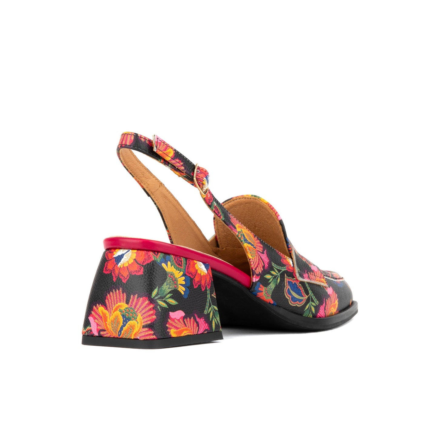 Diana - Black & Red Flowers Womens Heels Embassy London 