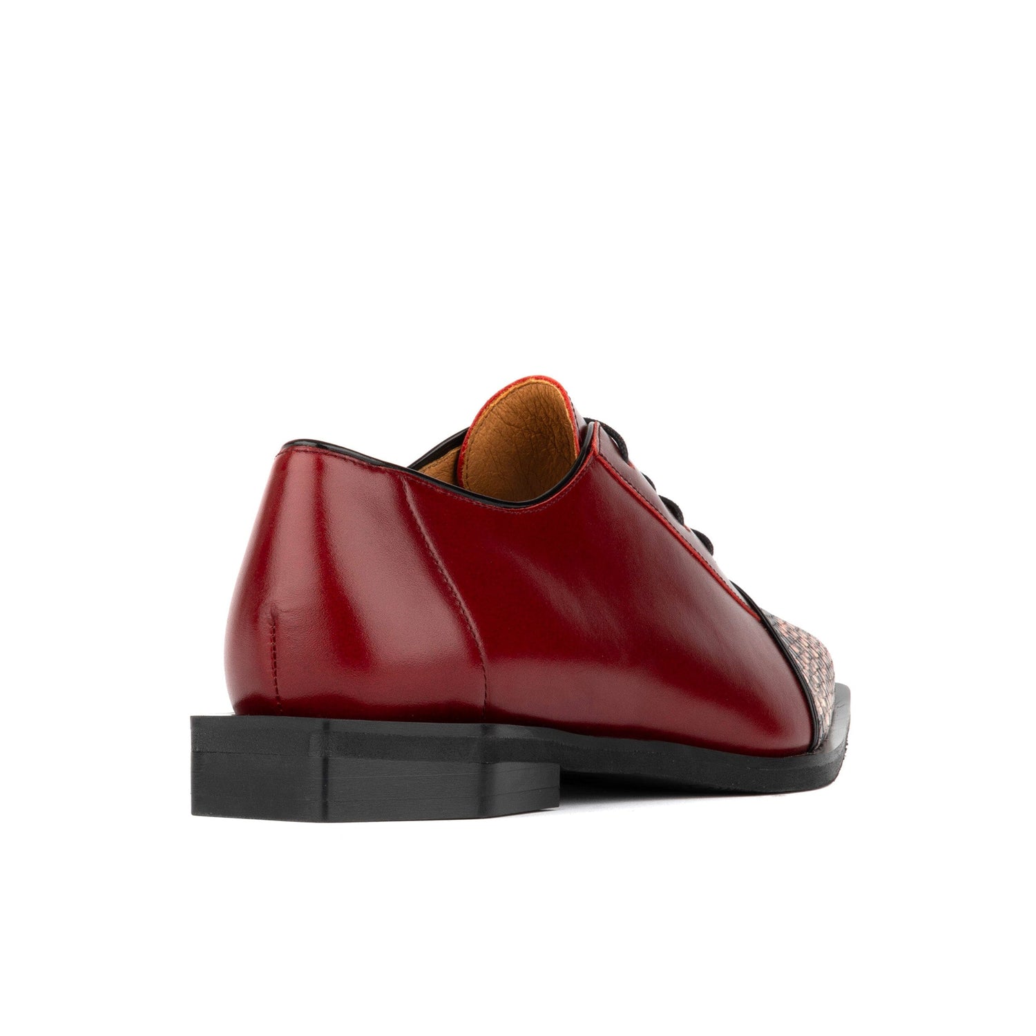 Sloan - Red - Women's Leather Oxford with Snakeskin toe Womens Shoes Embassy London 