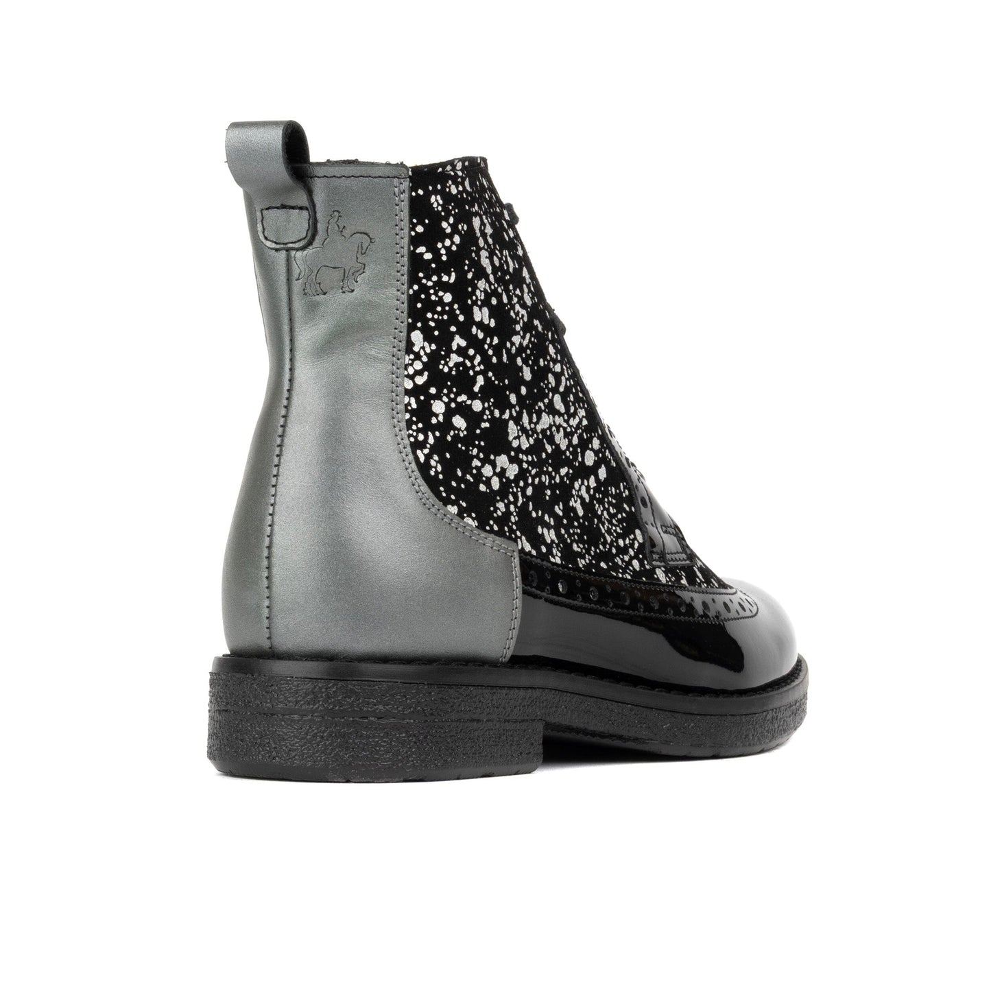 Hatter - Black & Silver Drops Womens Ankle Boots Embassy London 
