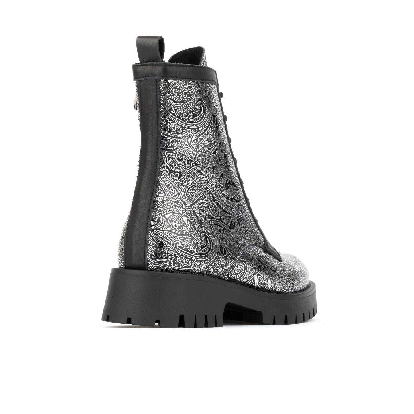 Traveller Platform Wool - Black & Silver Womens Ankle Boots Embassy London 