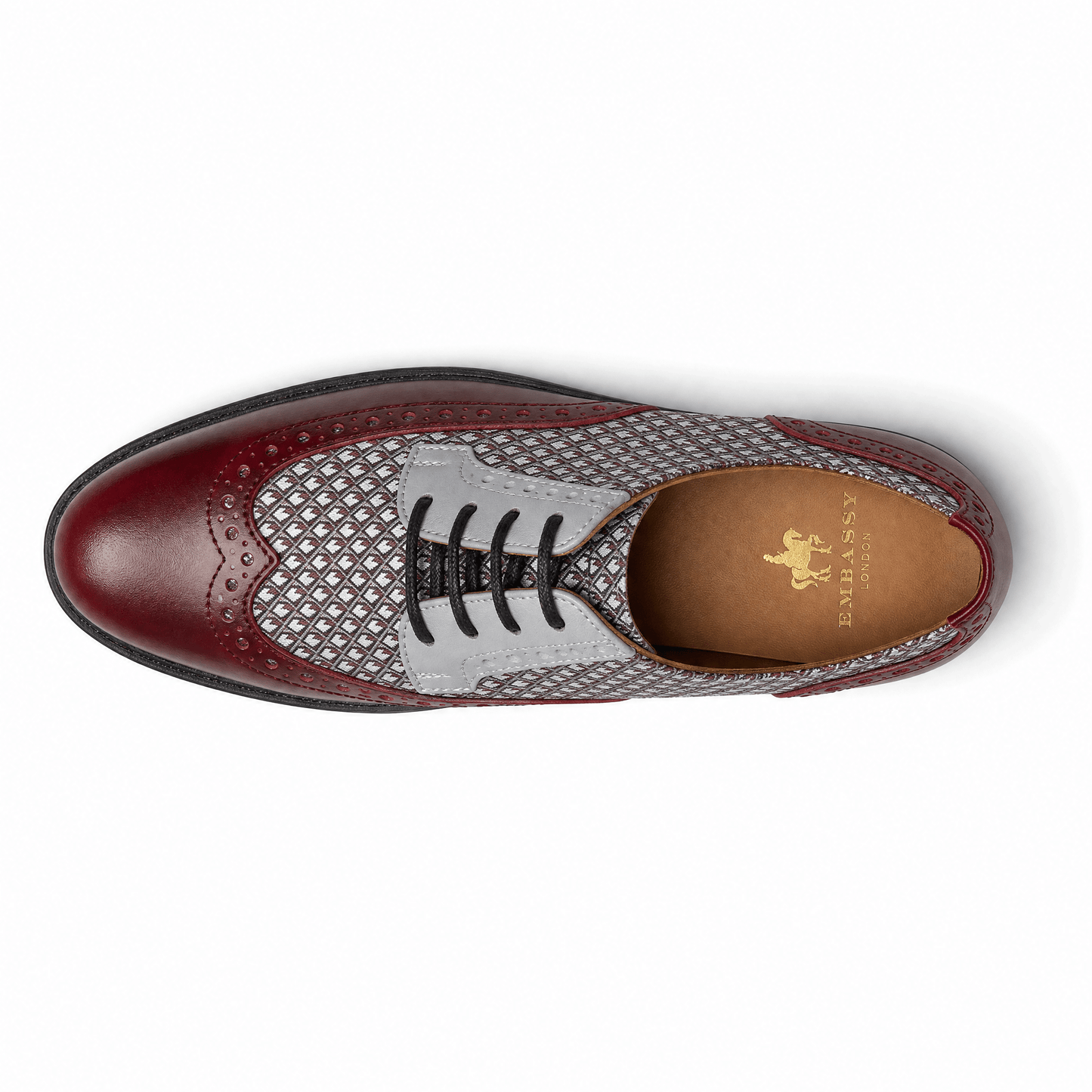 The Artist - Burgundy & Light Blue Diamonds Womens Shoes Embassy London 