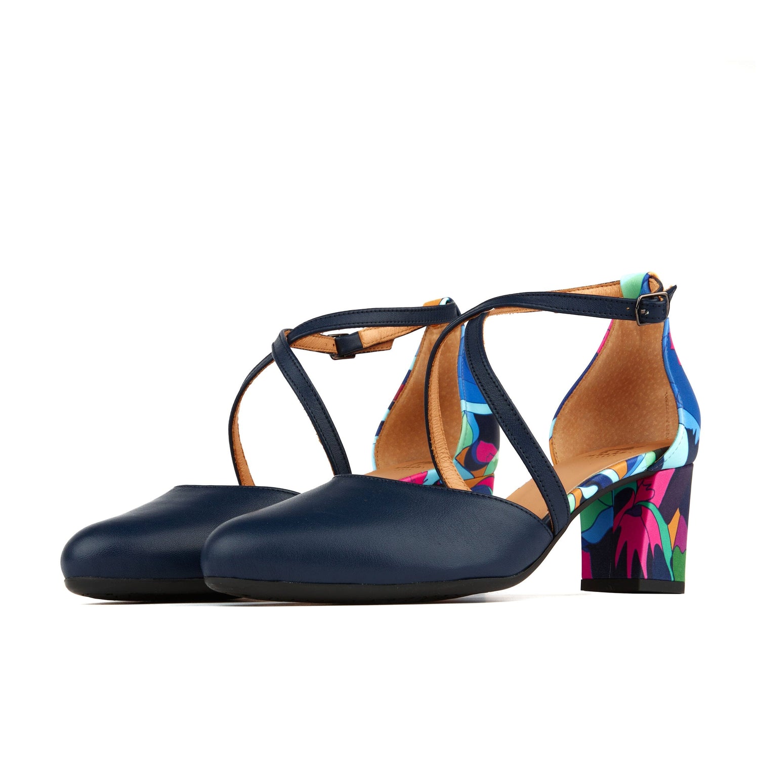 Dannii - Blue & Pink Jungle Womens Heels Embassy London 