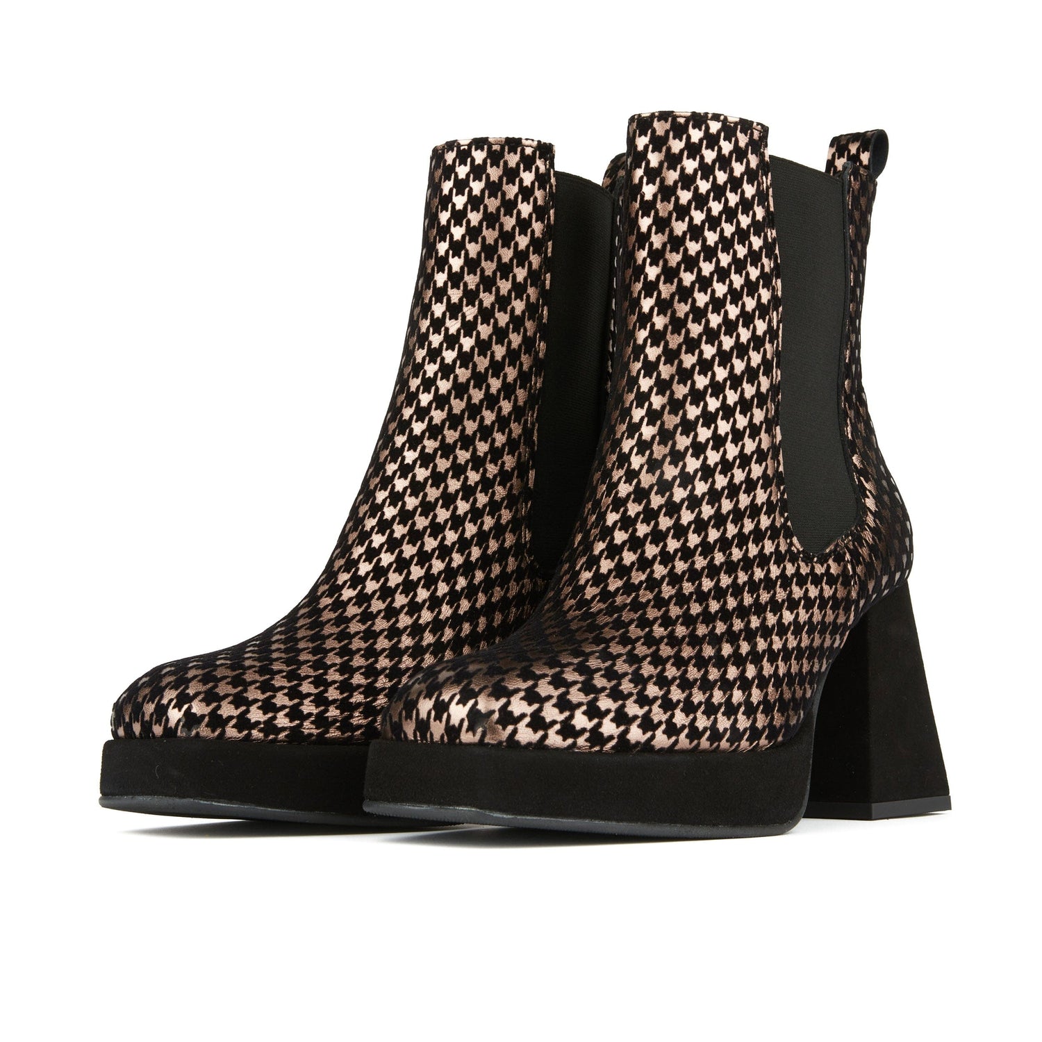 Botanic Boot - Black & Houndstooth Womens Ankle Boots Embassy London 