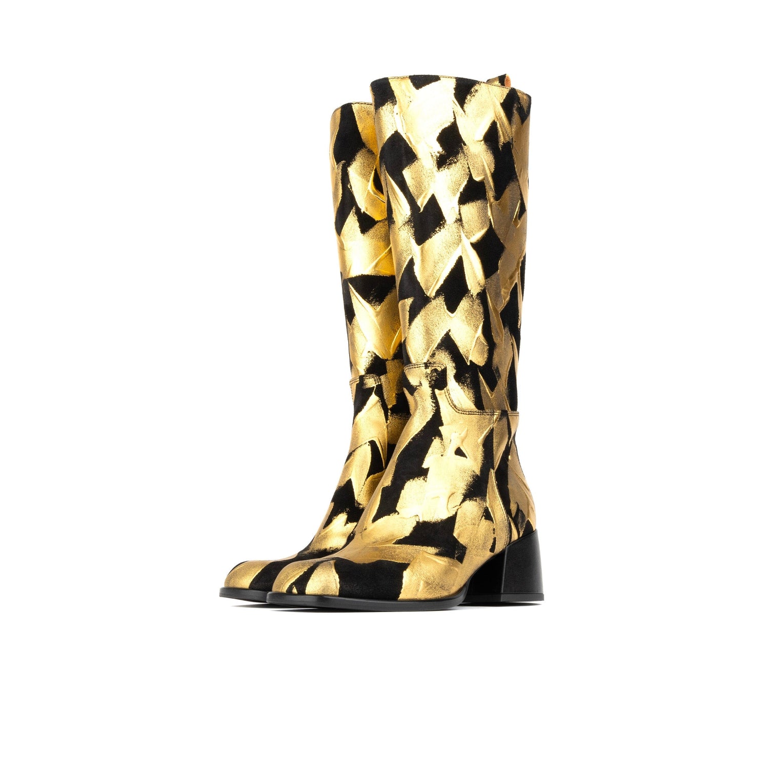 GoGo - Gold & Black Womens Tall Boots Embassy London 