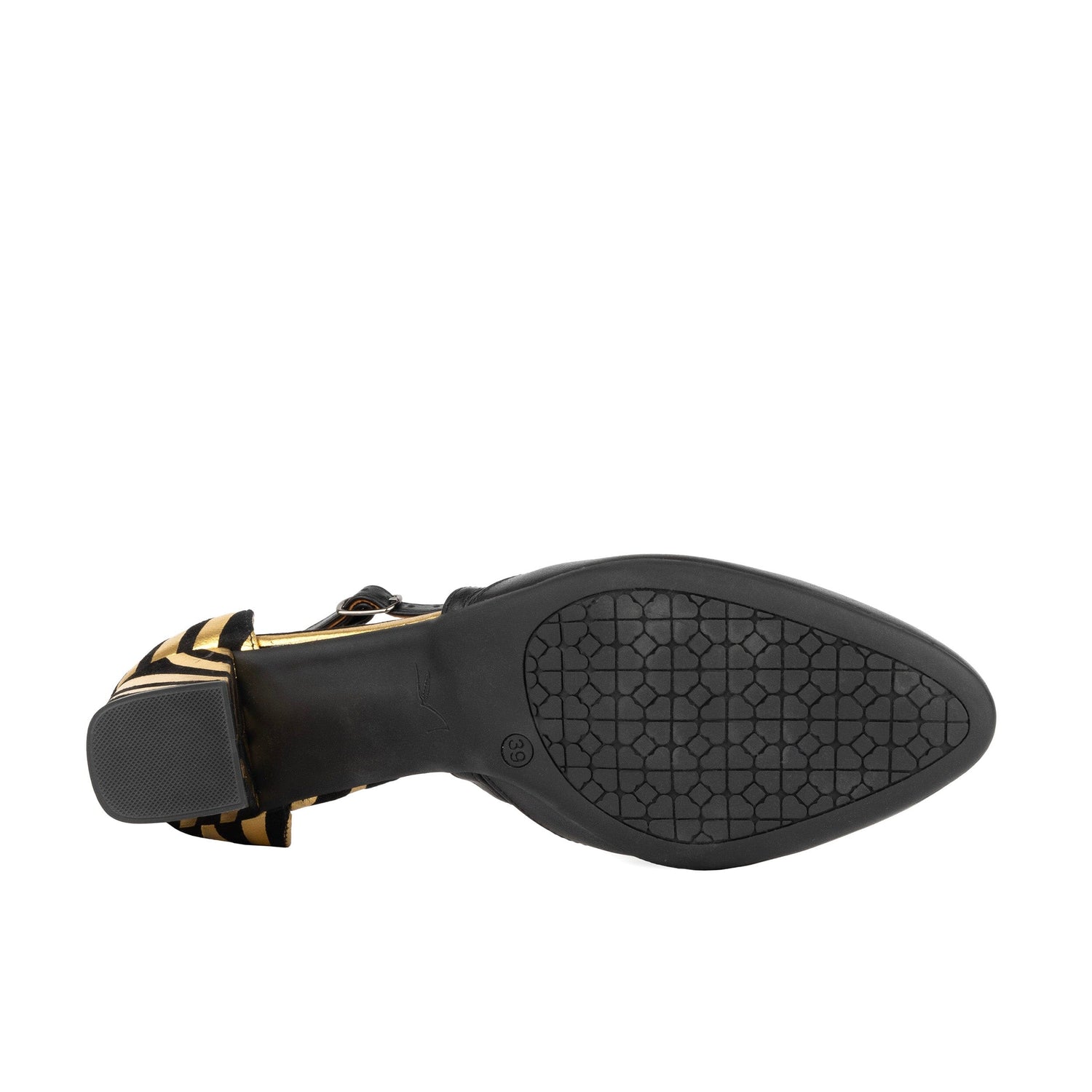 Dannii - Black & Gold Stripes Womens Heels Embassy London 