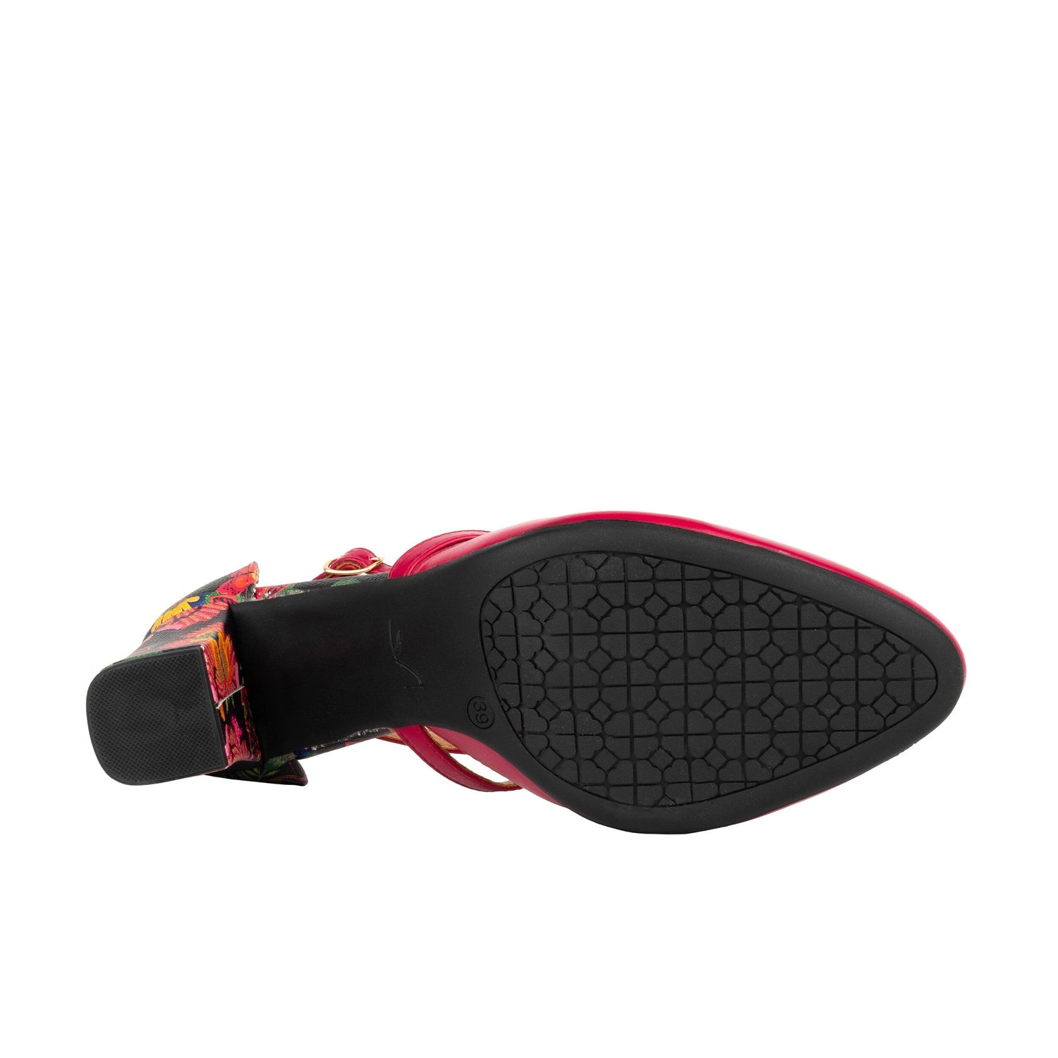 Kylie - Black & Red Flowers Womens Heels Embassy London 