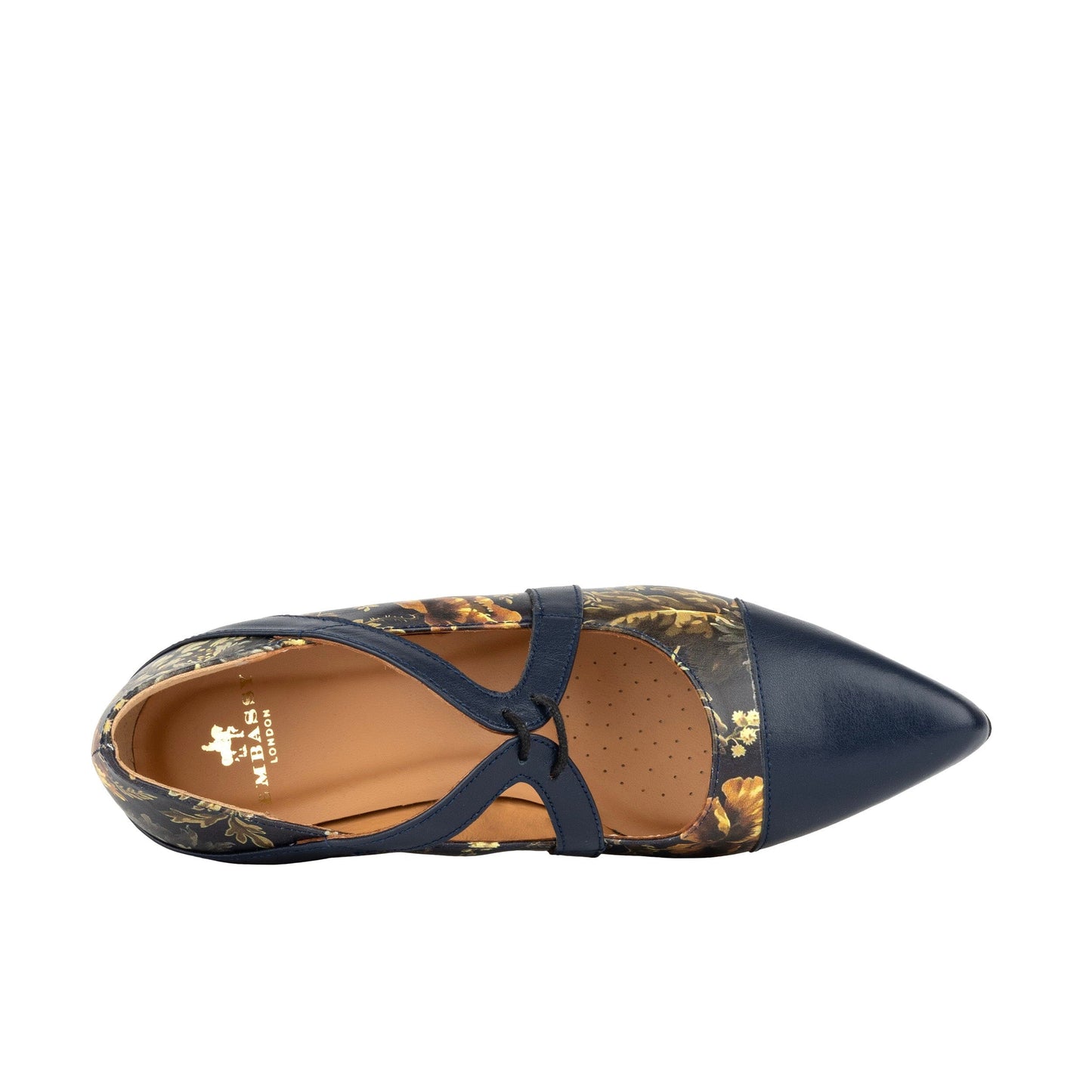 Harlowe High - Navy & Autumn Bloom Womens Heels Embassy London 