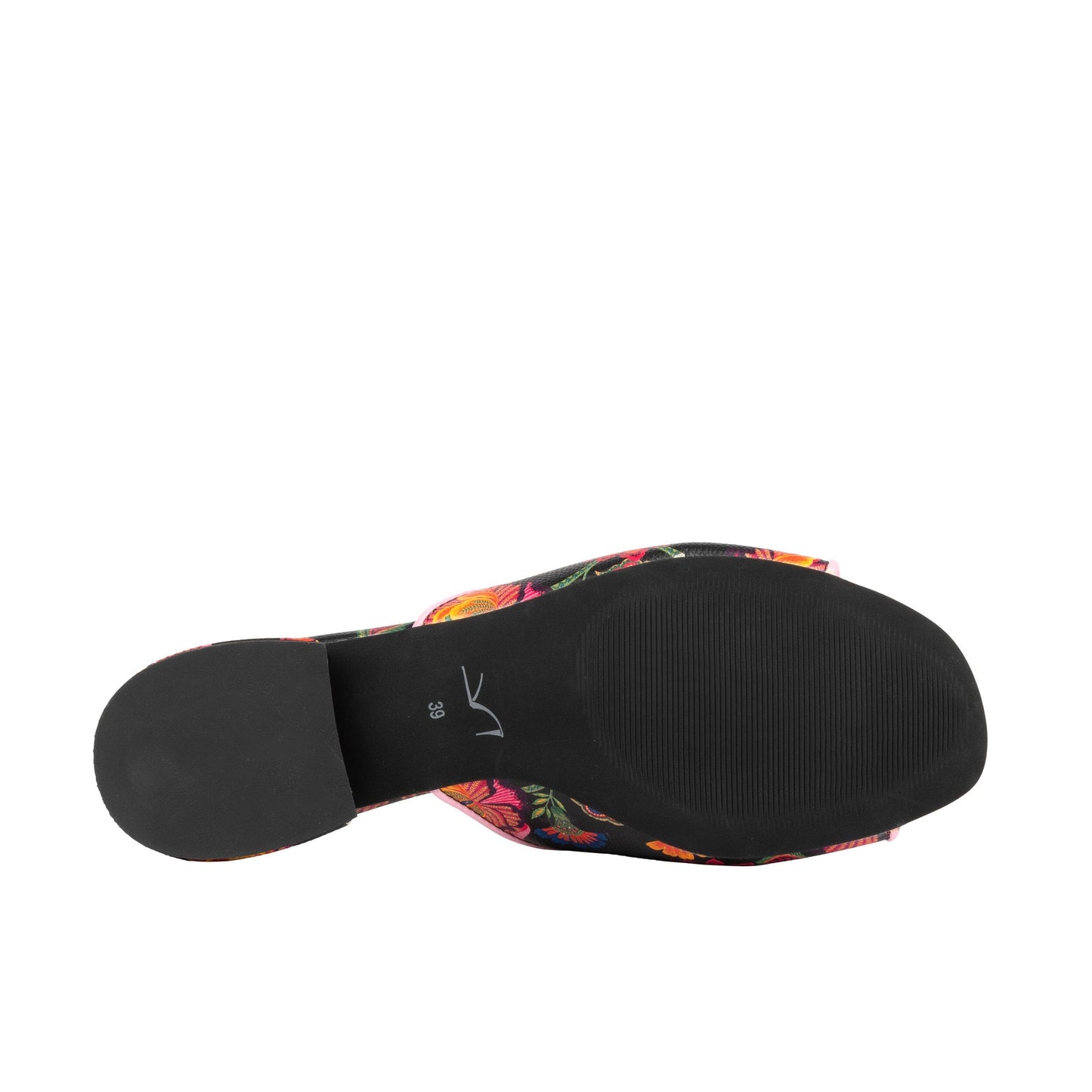 South Beach - Black & Red Flowers Womens Sandals Embassy London 
