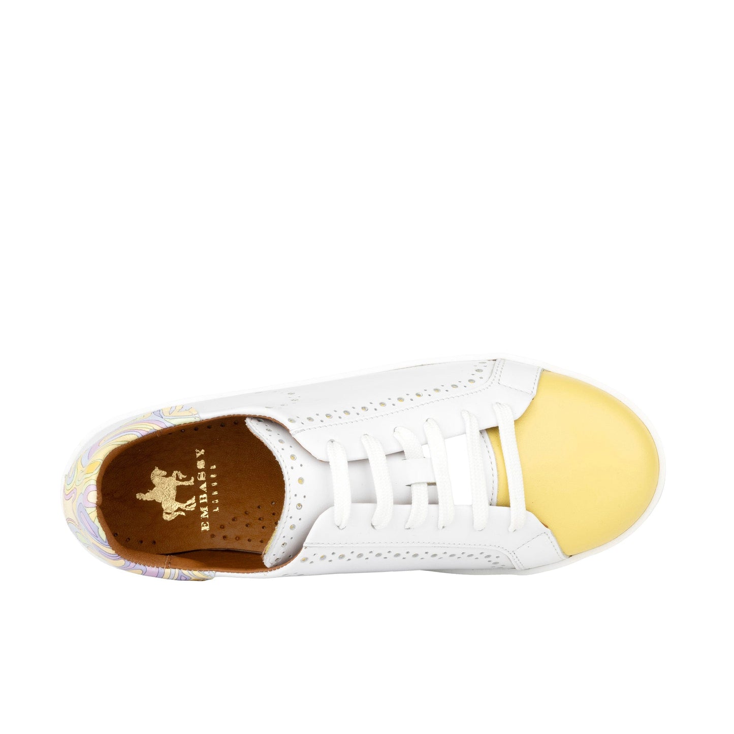 Serena - White & Yellow & Pastel Multi Womens Trainers Embassy London 