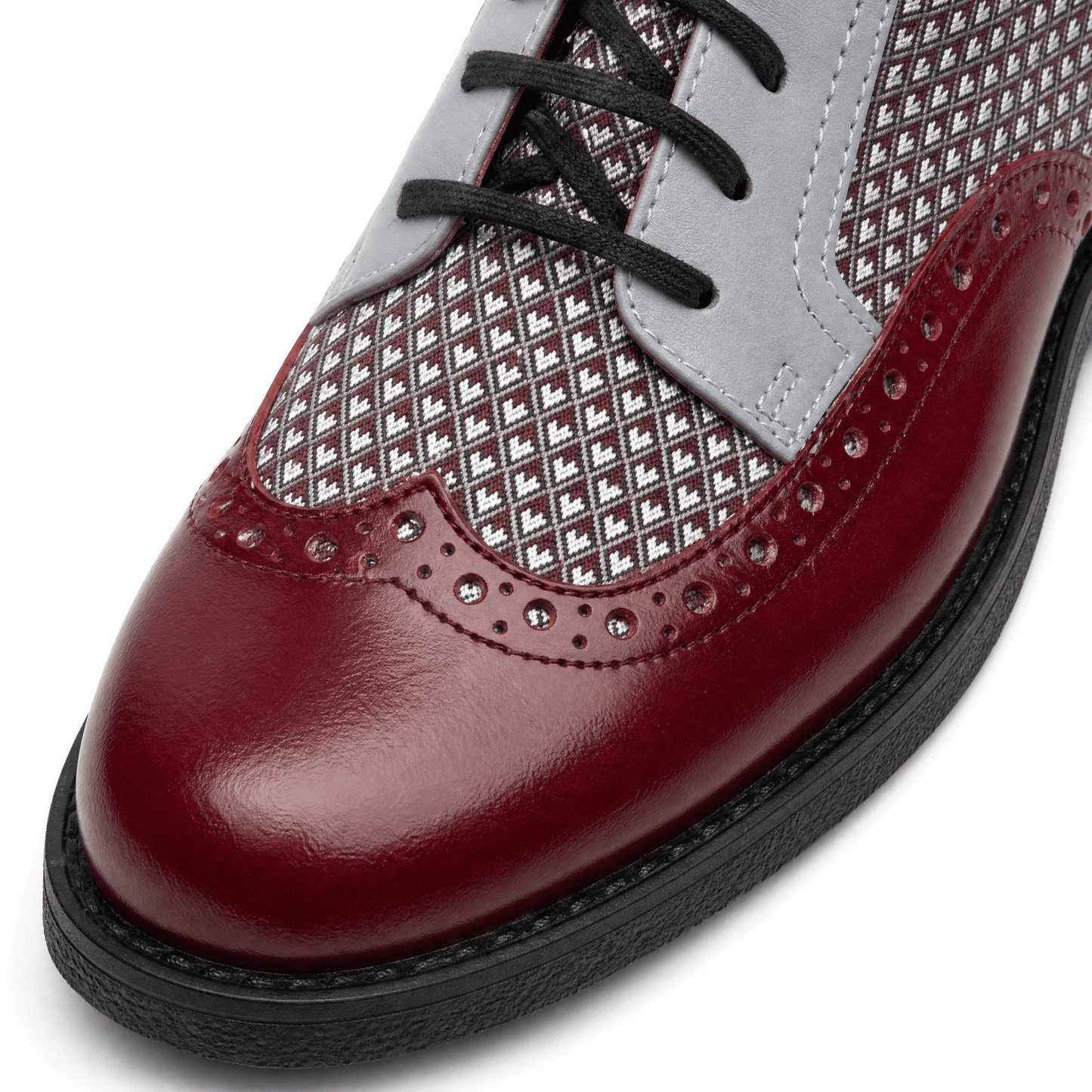 The Artist - Burgundy & Light Blue Diamonds Womens Shoes Embassy London 