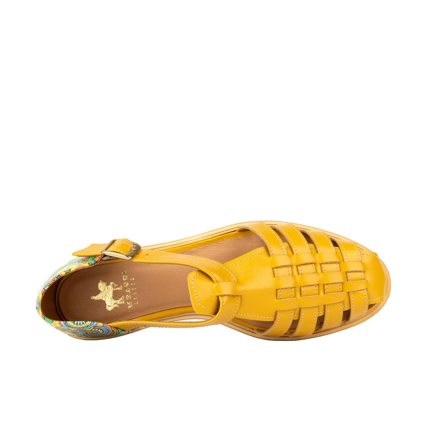 Sandy - Yellow & Festival Print Womens Sandals Embassy London 