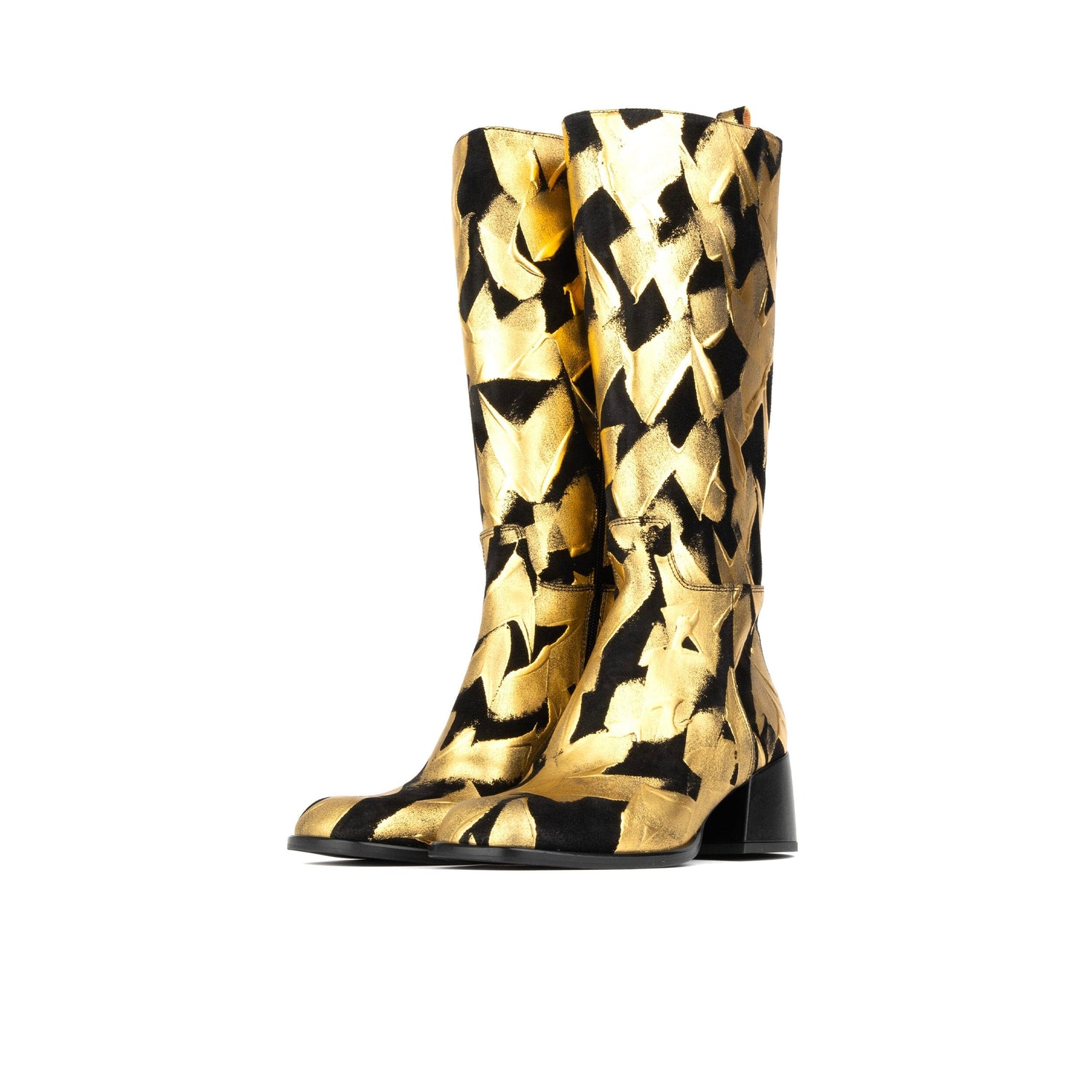 GoGo - Gold & Black Womens Tall Boots Embassy London 