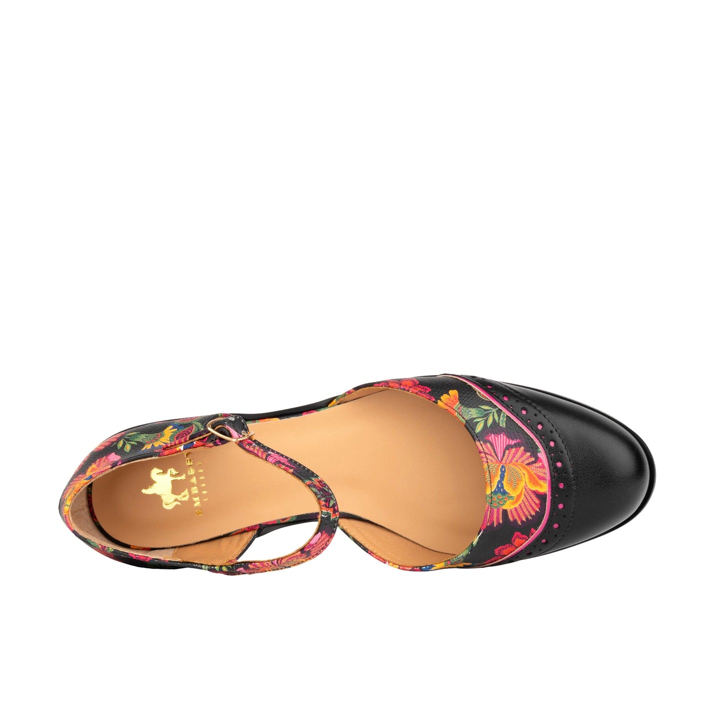 Gigot - Black & Red Flowers Womens Sandals Embassy London 