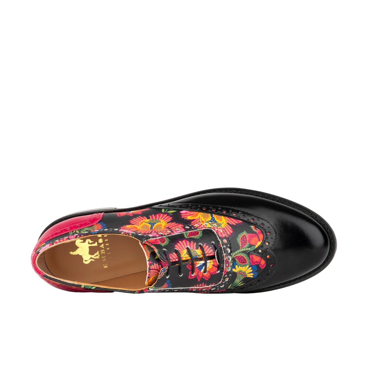 Vivienne - Black & Red Flowers Womens Shoes Embassy London 