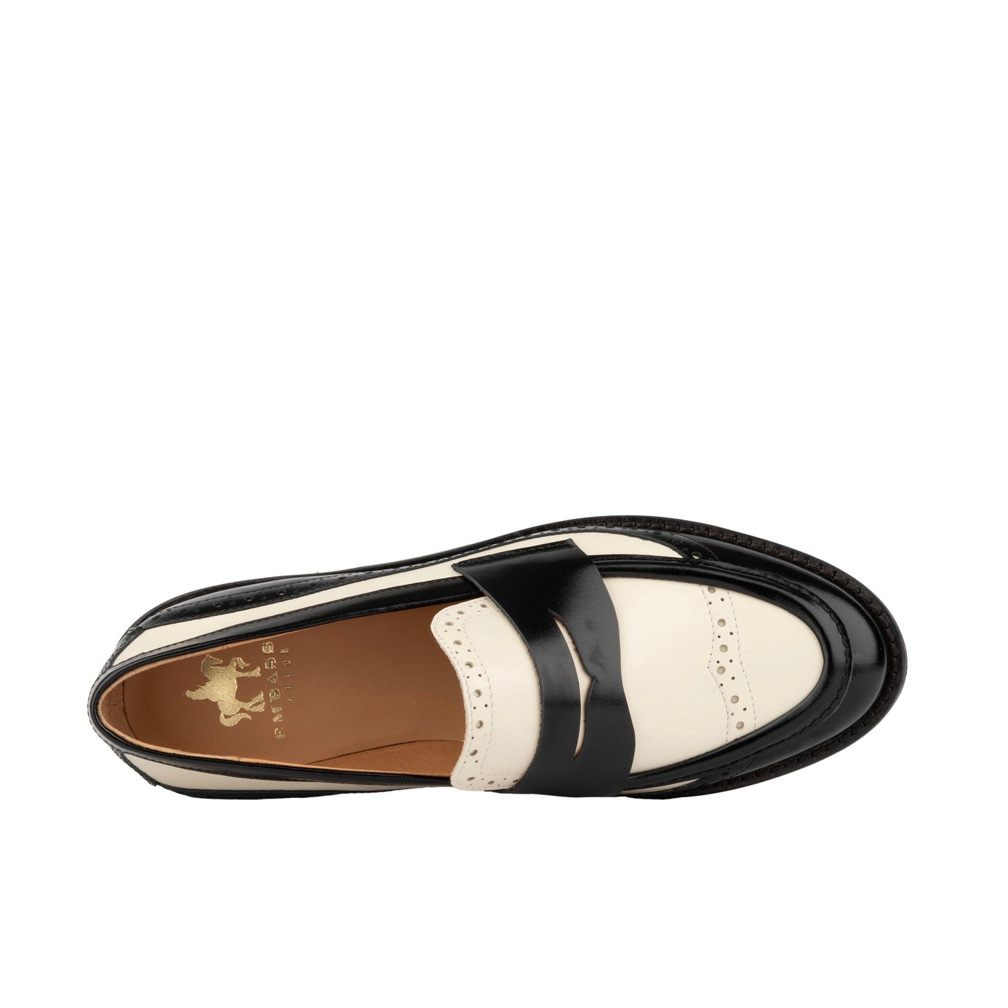 Angelina - Black & Cream Womens Loafers Embassy London 