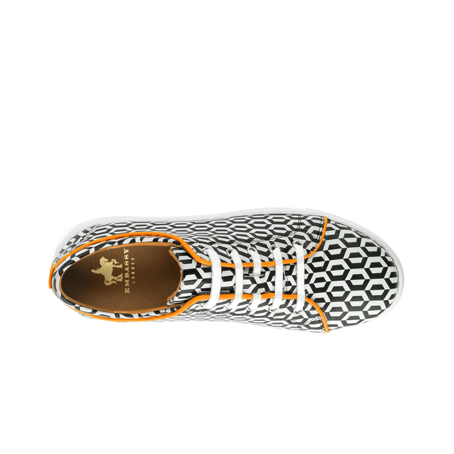 Camila - Black & White Hexa Womens Trainers Embassy London 