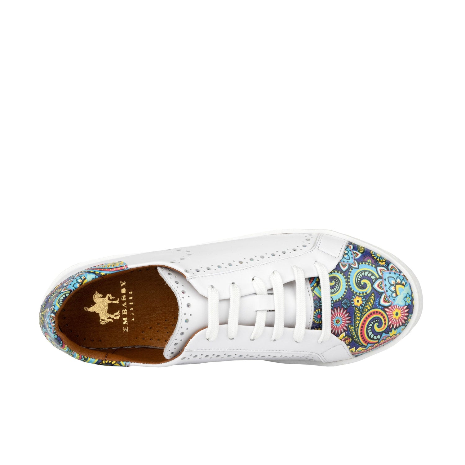 Serena - White & Summer Signature Print Womens Trainers Embassy London 