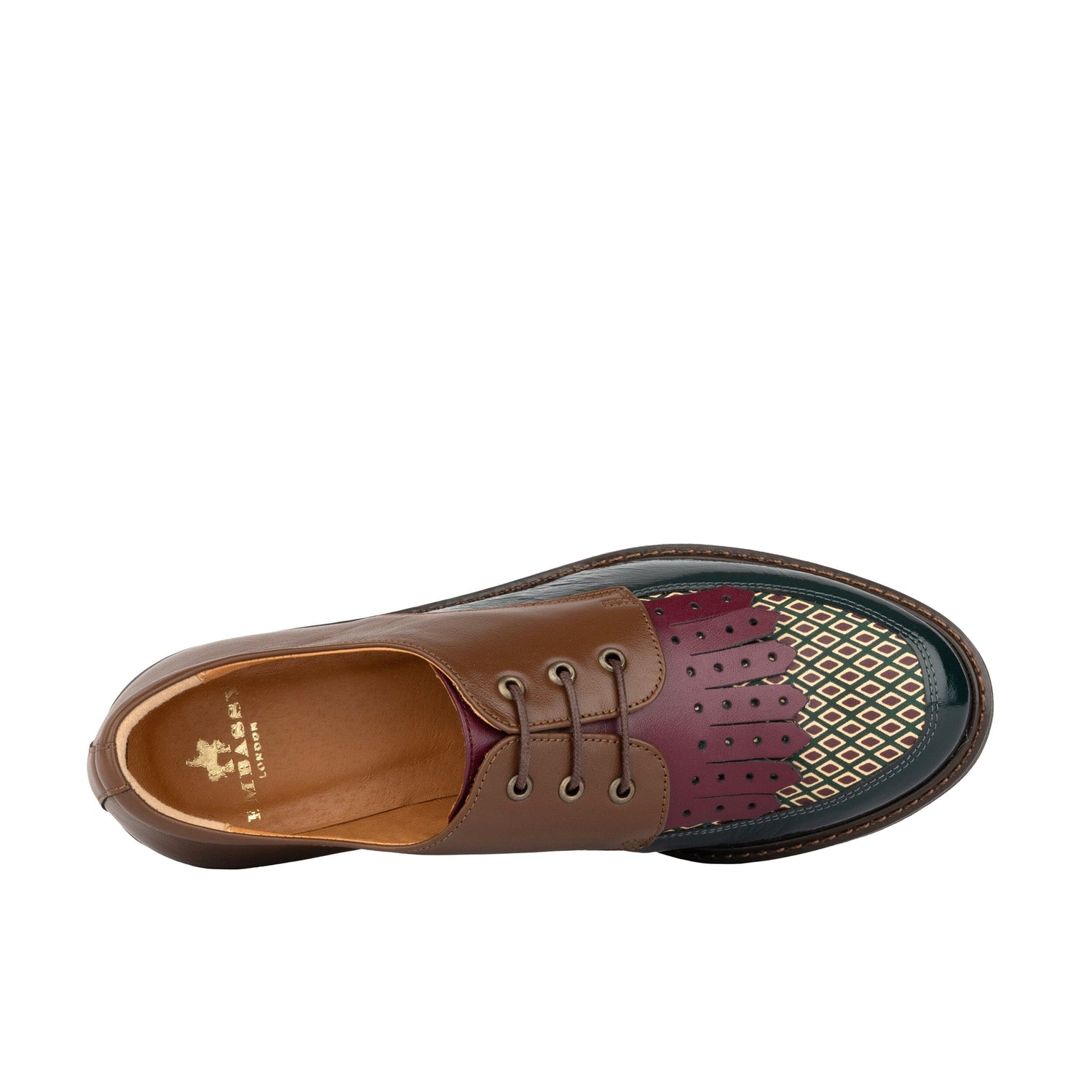 Womens Heeled Oxford Shoes Green Brown Burgundy Embassy London Retro Tone UK 6 / EU 39 / US 8 Womens Heeled Oxford Shoes Green Brown Burgundy Embassy London Retro Tone UK 6 / EU 39 / US 8