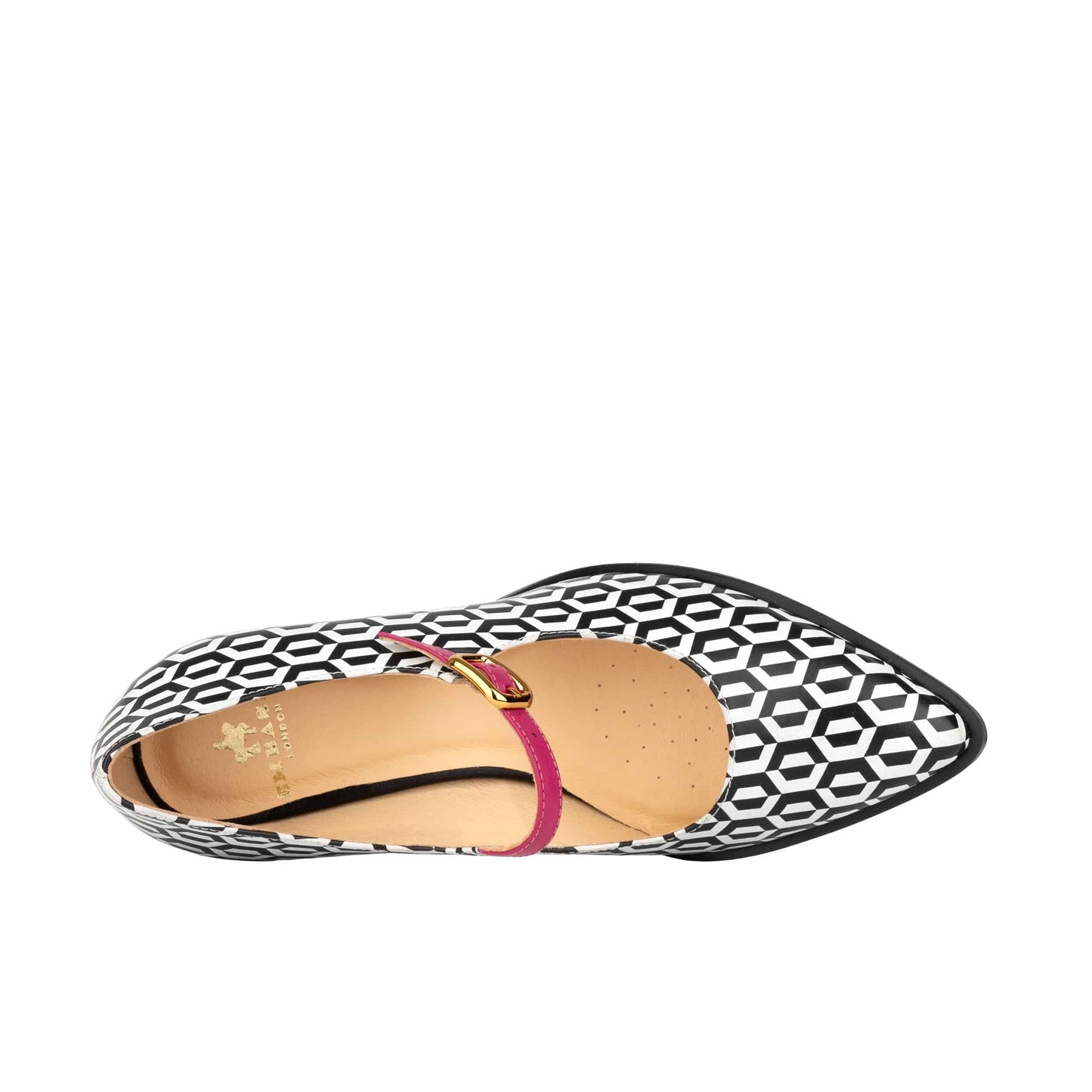 Hyde - Pink & Hexa Print - Women's Leather Mary Jane Pump Womens Heels Embassy London 