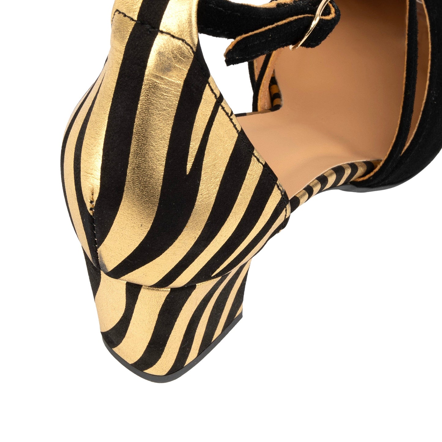 Dannii - Black & Gold Stripes Womens Heels Embassy London 