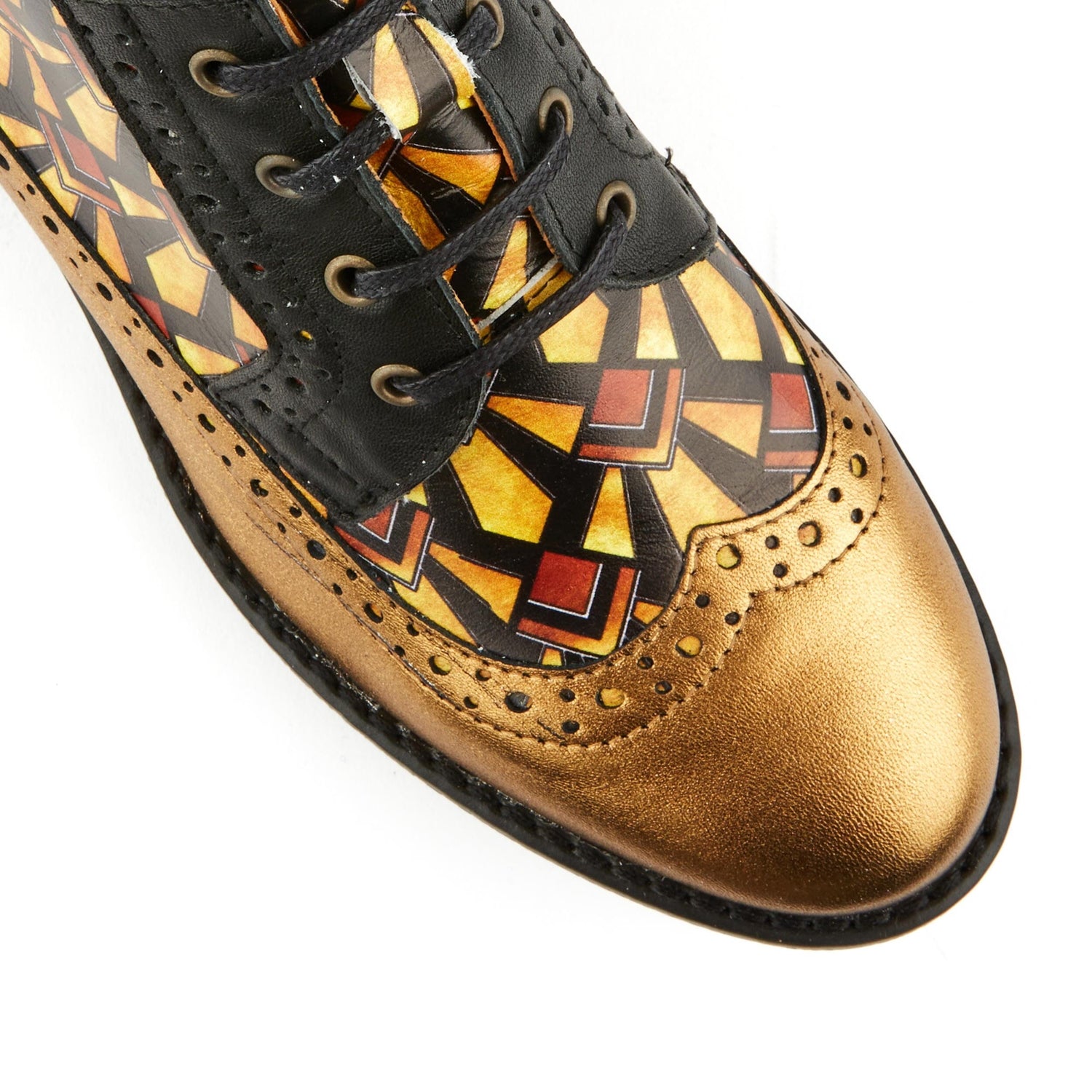 Hatter - Black & Gold Zelda Womens Ankle Boots Embassy London 