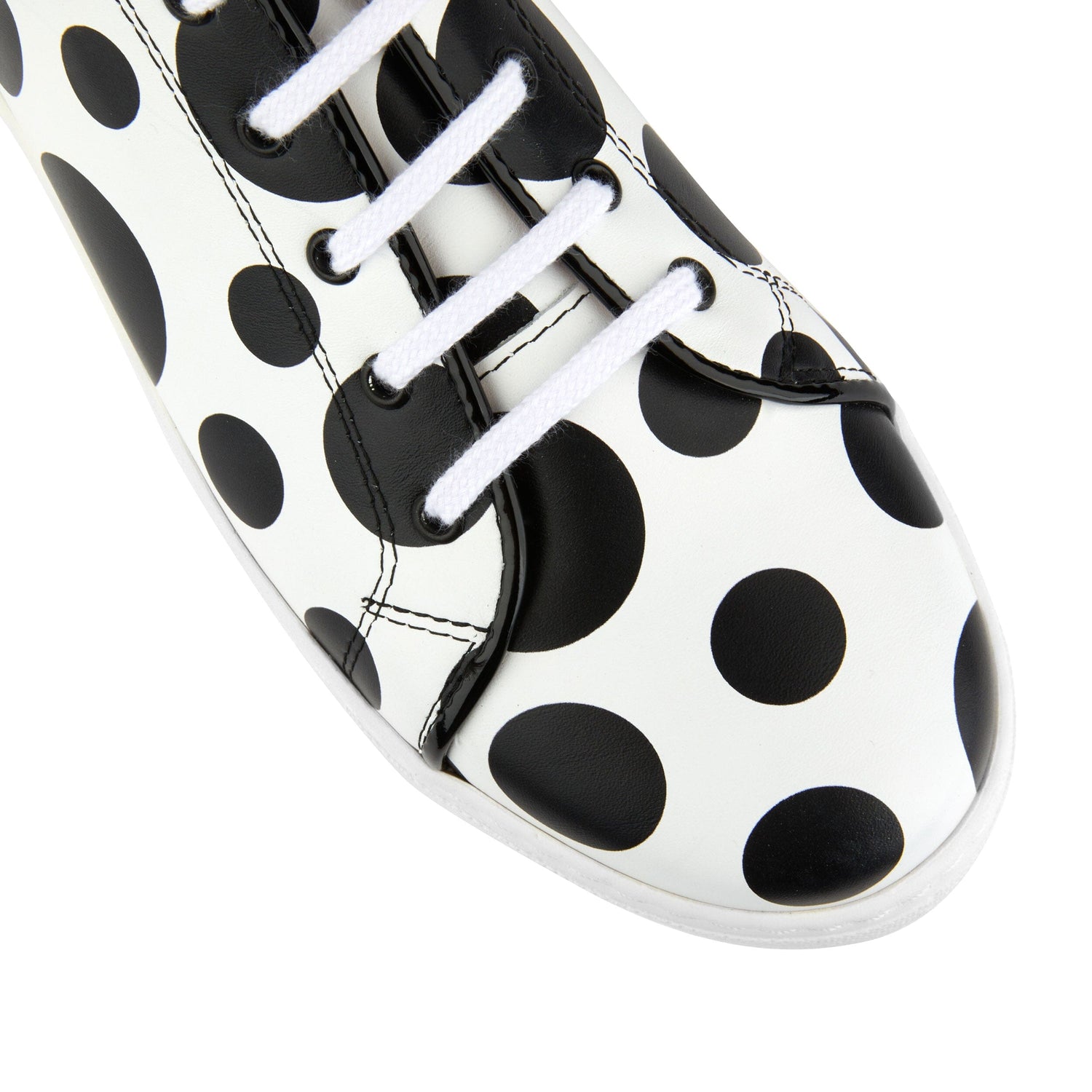 Camila - Black & White Polka Dot Womens Designer Sneakers Embassy London 
