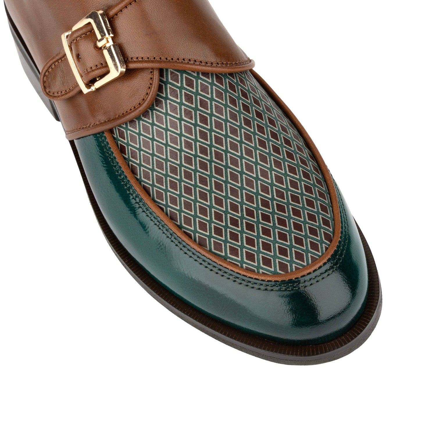 Fiorentina - Burgundy & Green Diamond Womens Shoes Embassy London 