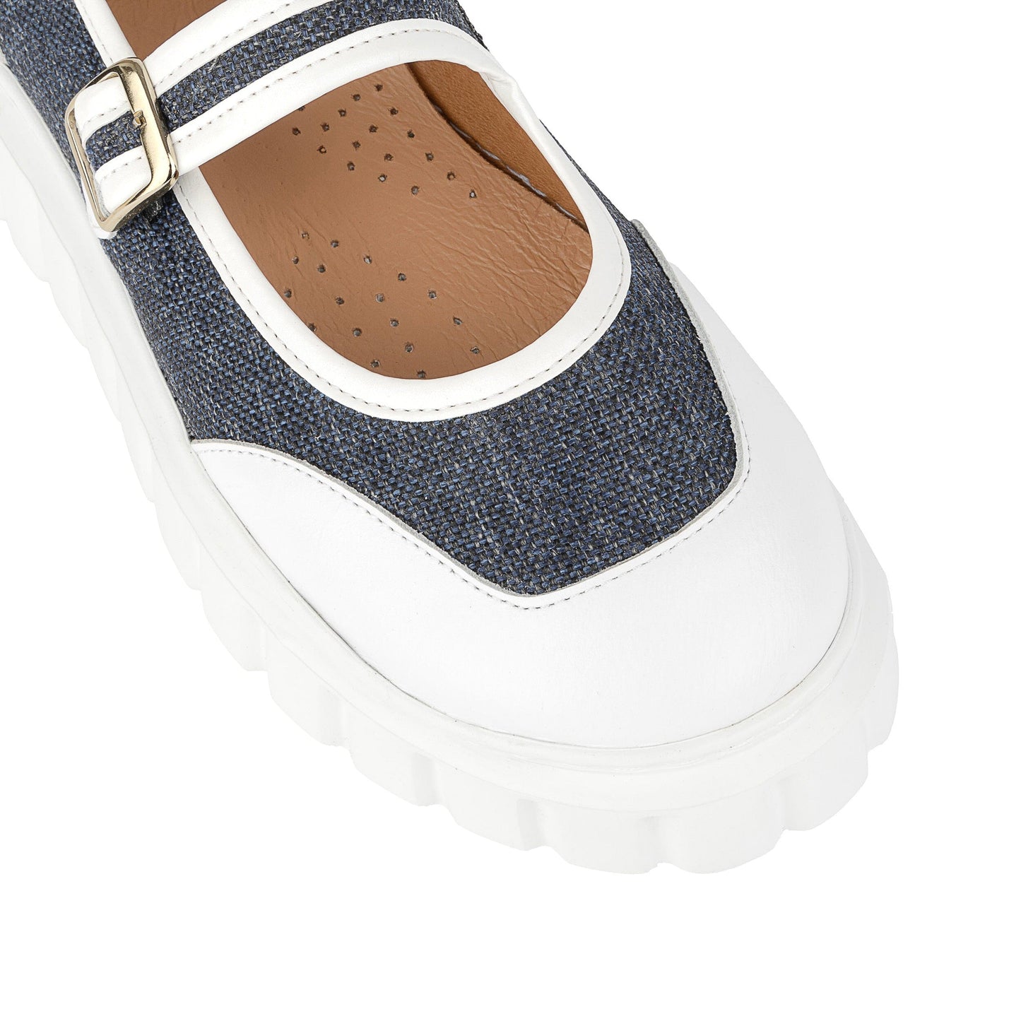 Sophie - Denim & White Womens Sandals Embassy London 