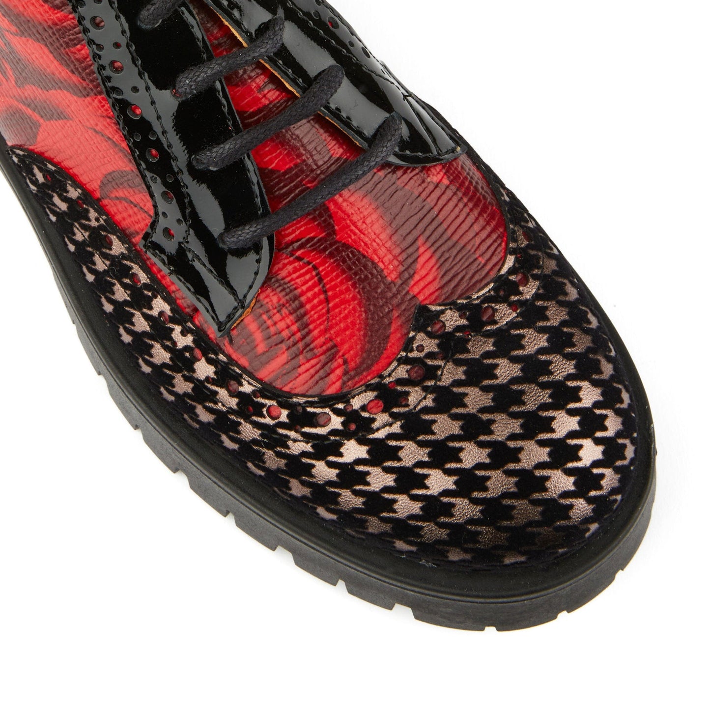 Artisan - Red Rose & Houndstooth Womens Shoes Embassy London 