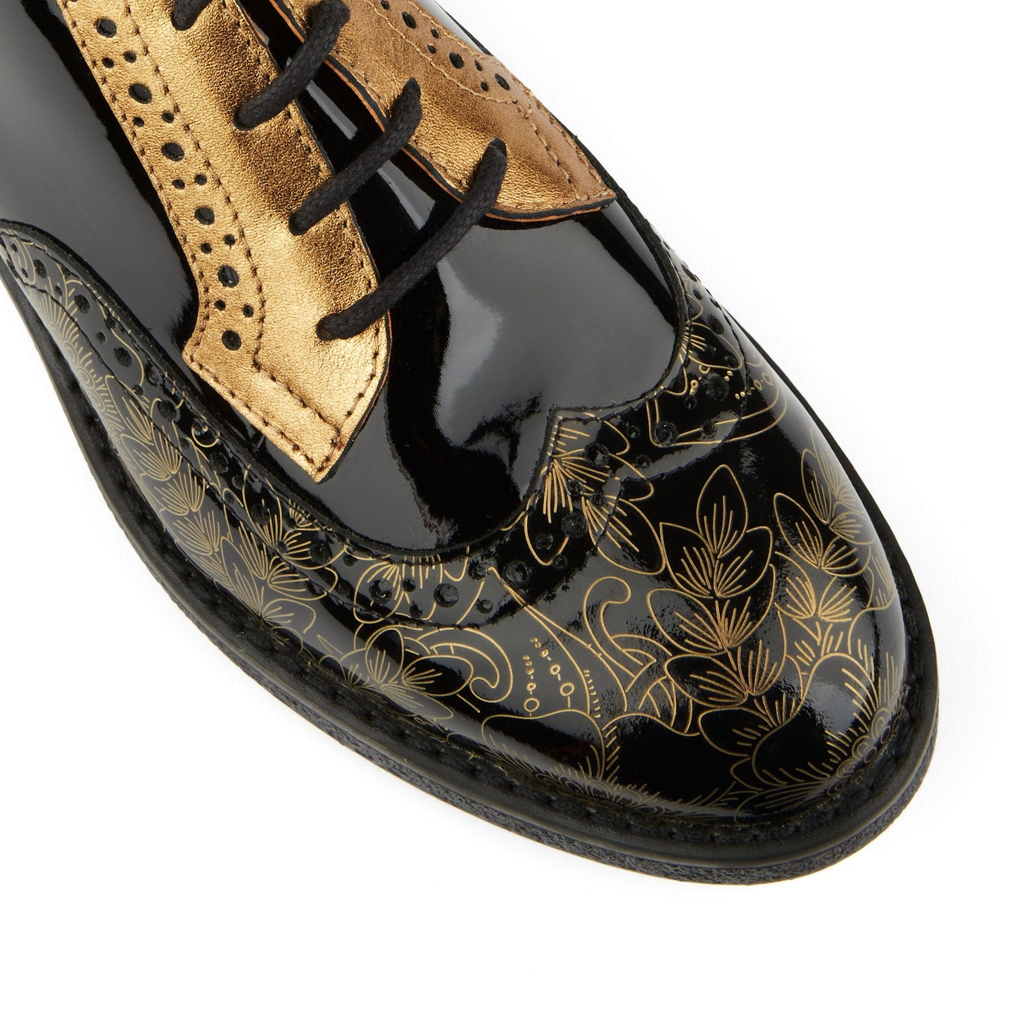 The Artist - Black Gold Gloss Womens Shoes Embassy London 