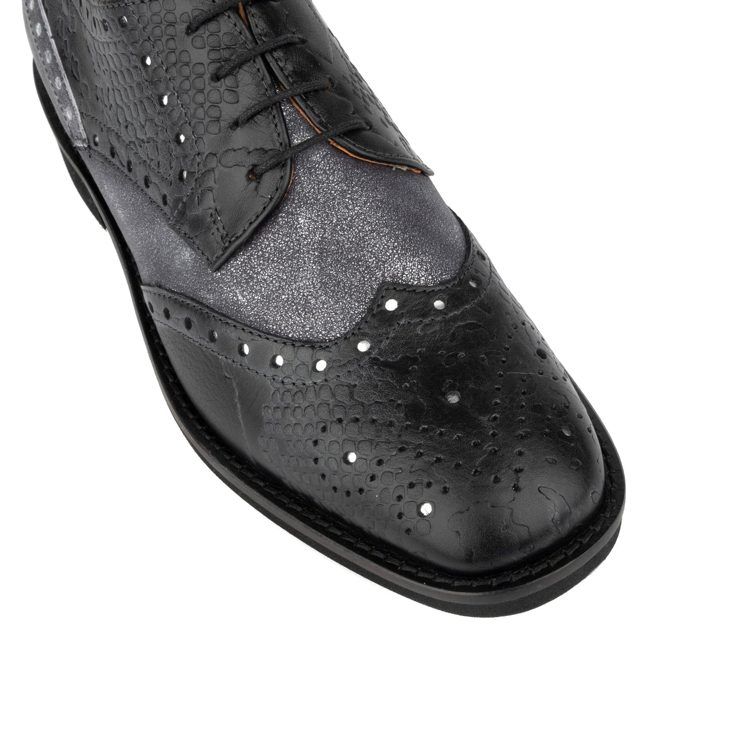 Eton - Black & Grey Womens Oxfords Embassy London 