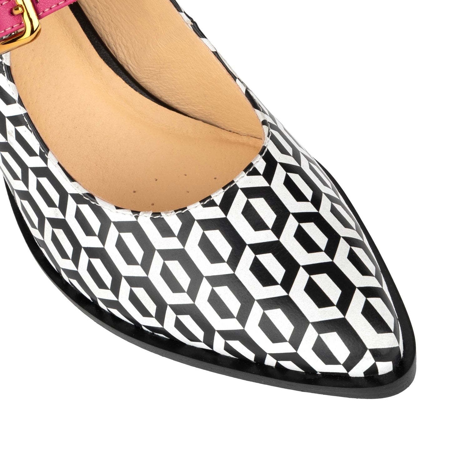 Hyde - Pink & Hexa Print - Women's Leather Mary Jane Pump Womens Heels Embassy London 