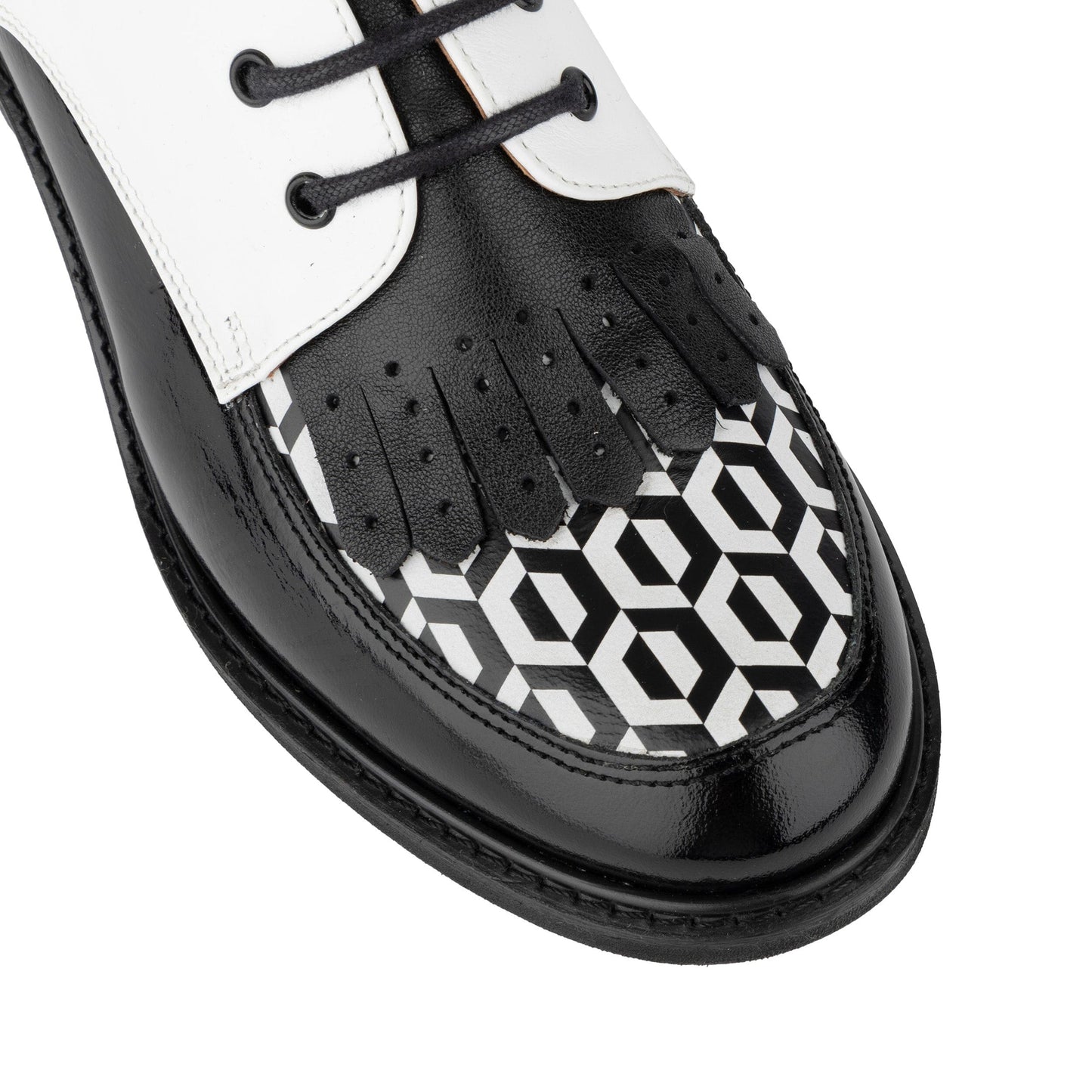 Retro Tone - Black & White Hexa Womens Heels Embassy London 