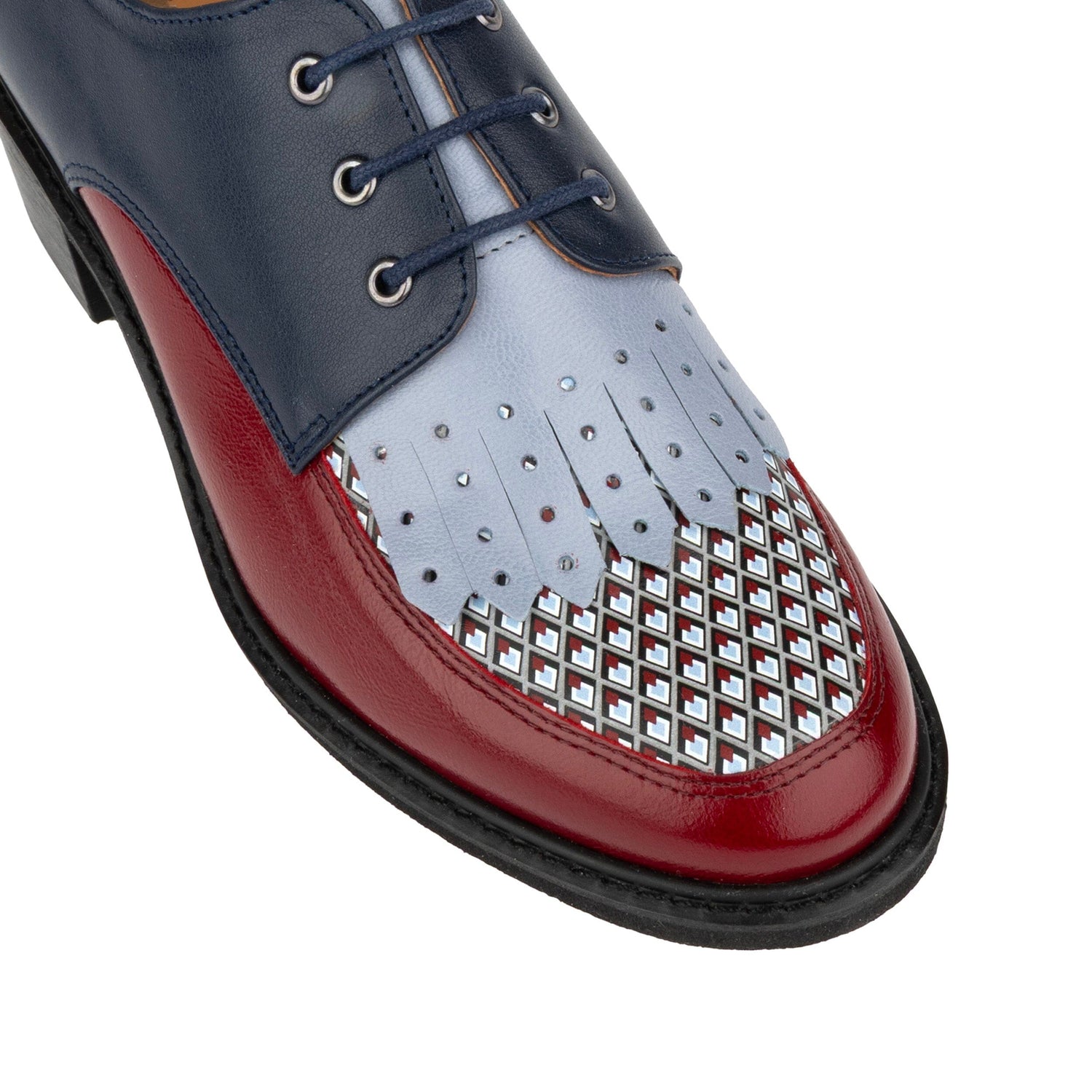Retro Tone - Burgundy & Violet & Green Diamonds Womens Heels Embassy London 
