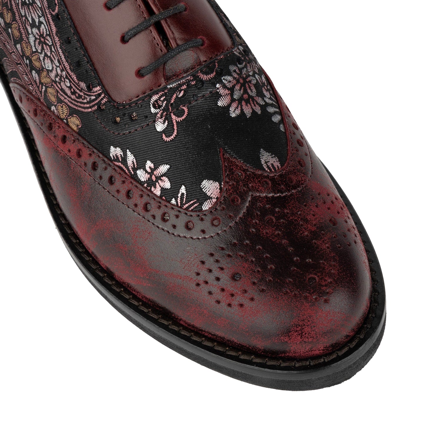 Vivienne - Floral & Burgundy Womens Shoes Embassy London 