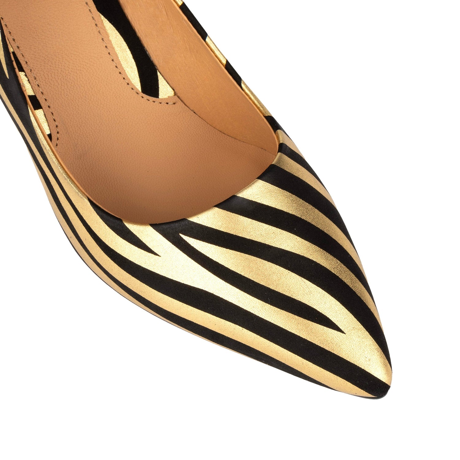 Sophia Hollywood - Black & Gold Stripes Womens Heels Embassy London 