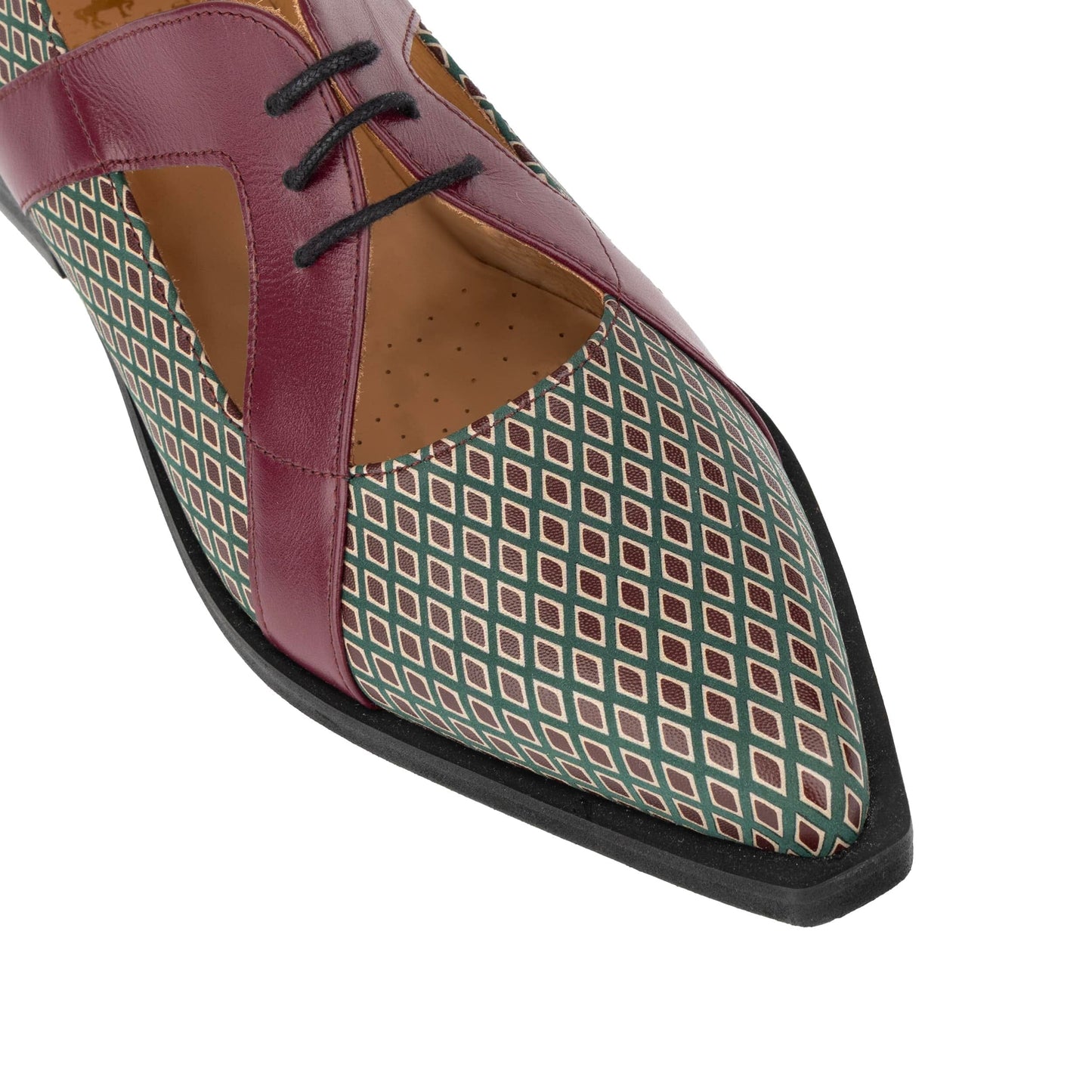 Harlowe - Burgundy & Green Diamond Womens Shoes Embassy London 
