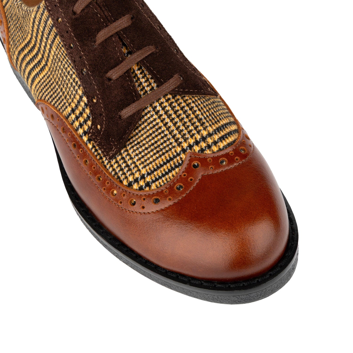 The Artist - Brown & Brown Check Womens Shoes Embassy London 