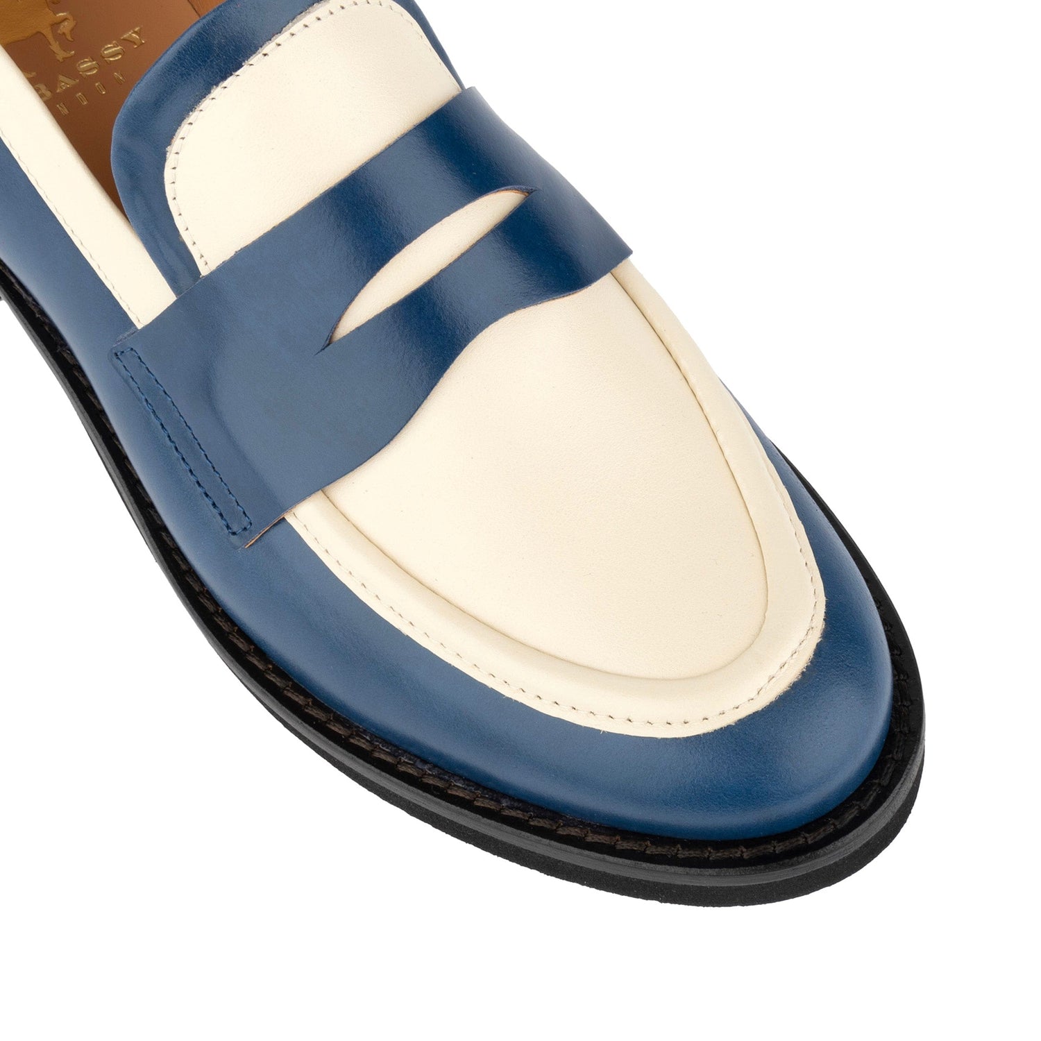 Kay - Navy & Cream Womens Loafers Embassy London 