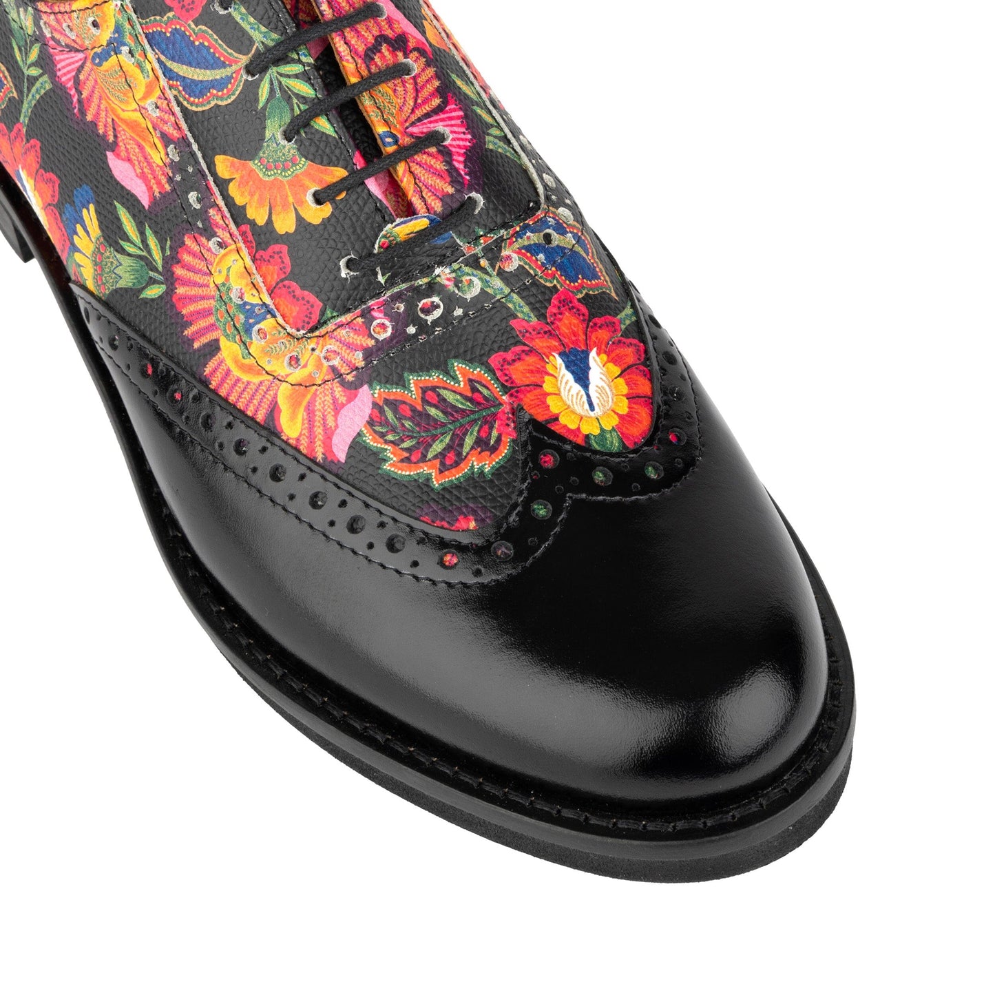 Vivienne - Black & Red Flowers Womens Shoes Embassy London 