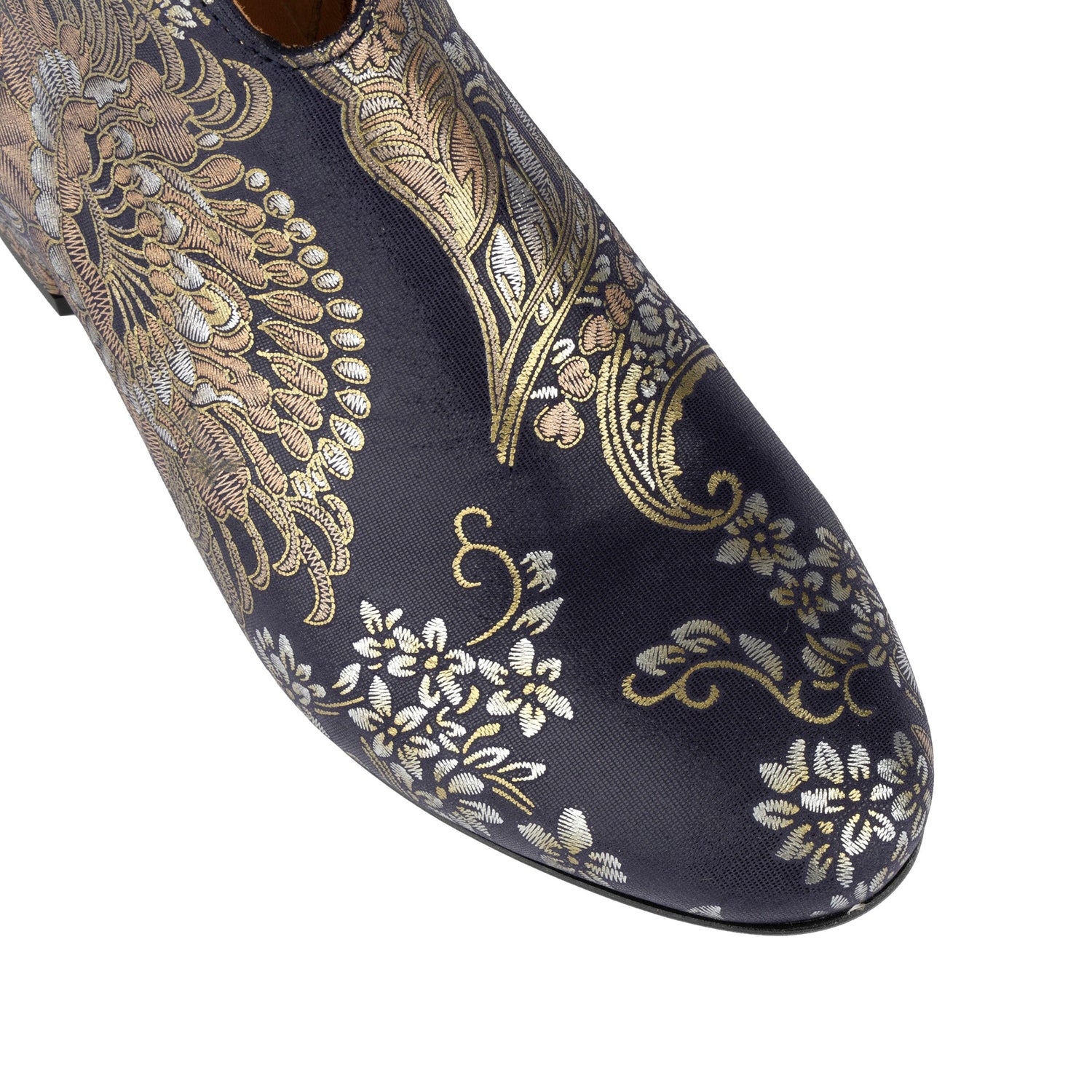 Iris - Blue & Silver Paisley Womens Ankle Boots Embassy London 