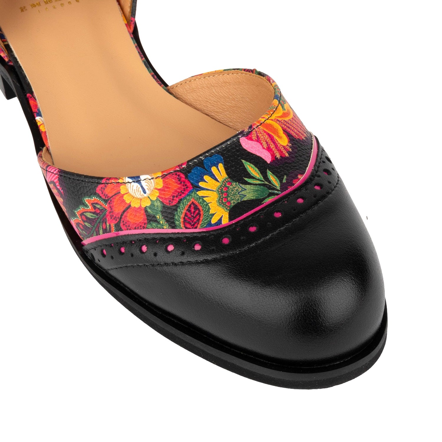 Gigot - Black & Red Flowers Womens Sandals Embassy London 