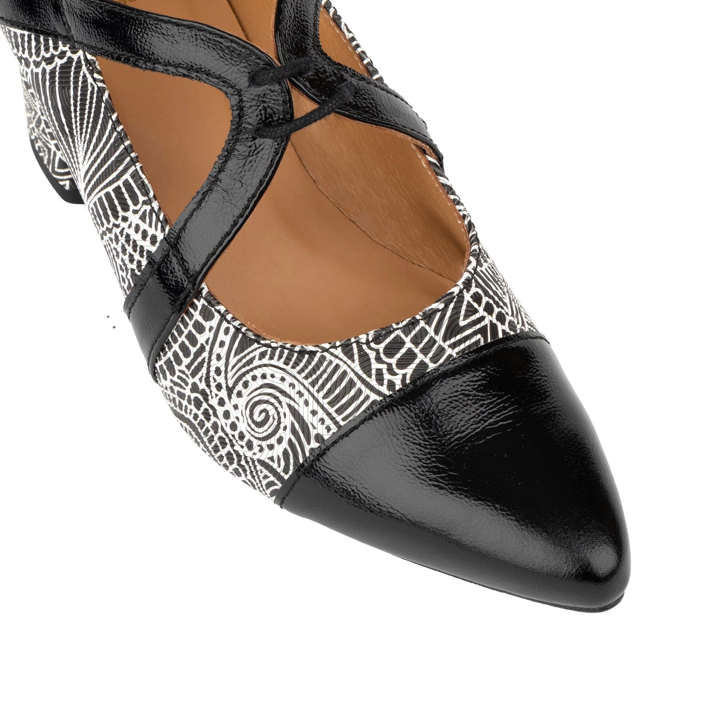 Harlowe High - Black & White & Graphic Print Womens Heels Embassy London 