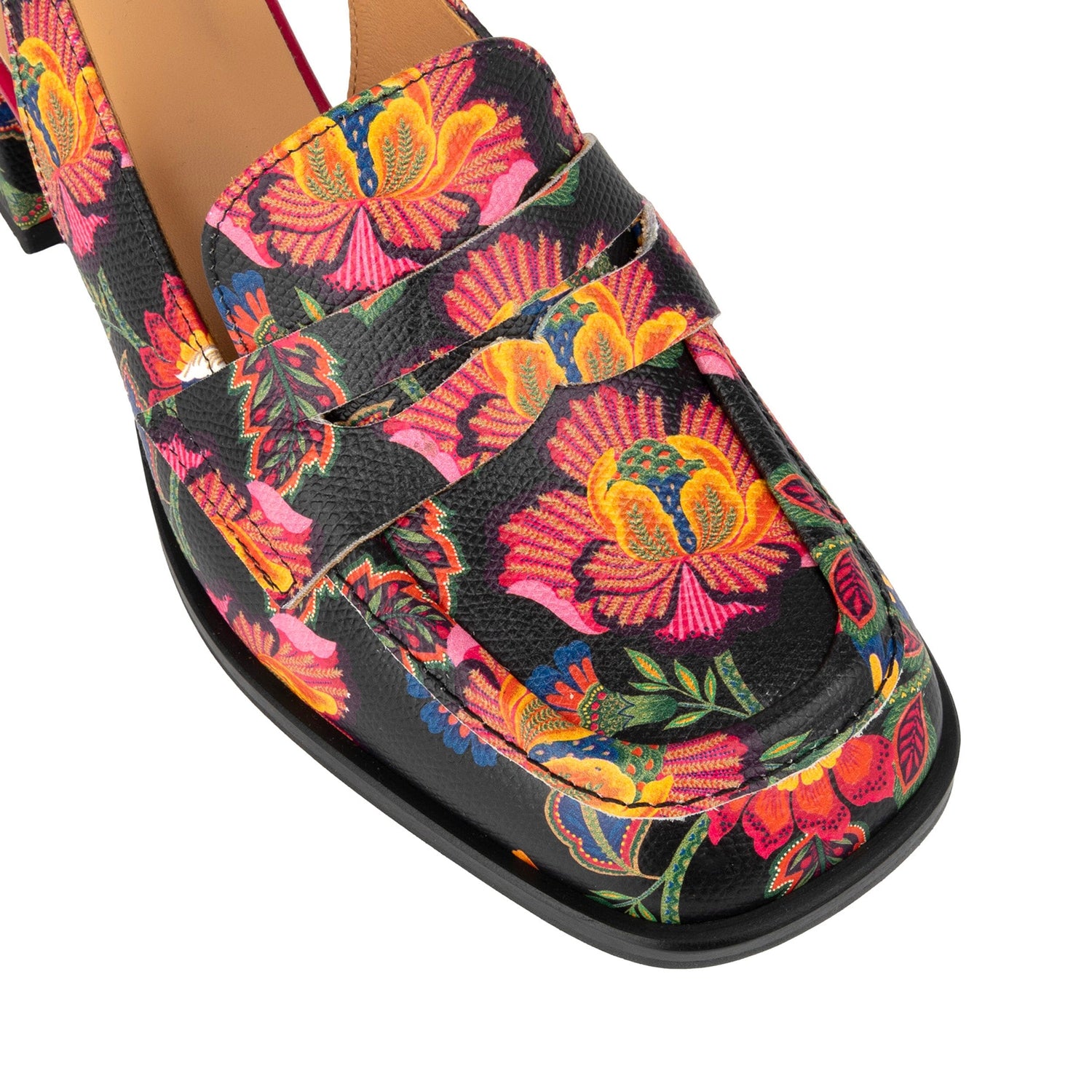 Diana - Black & Red Flowers Womens Heels Embassy London 