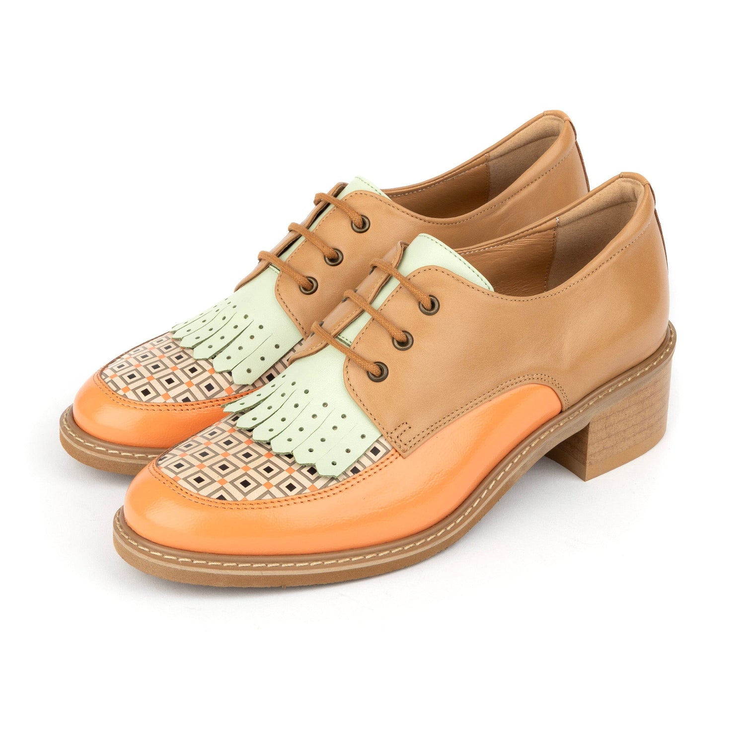 Retro Tone - Tan & Pastels Womens Heels Embassy London 