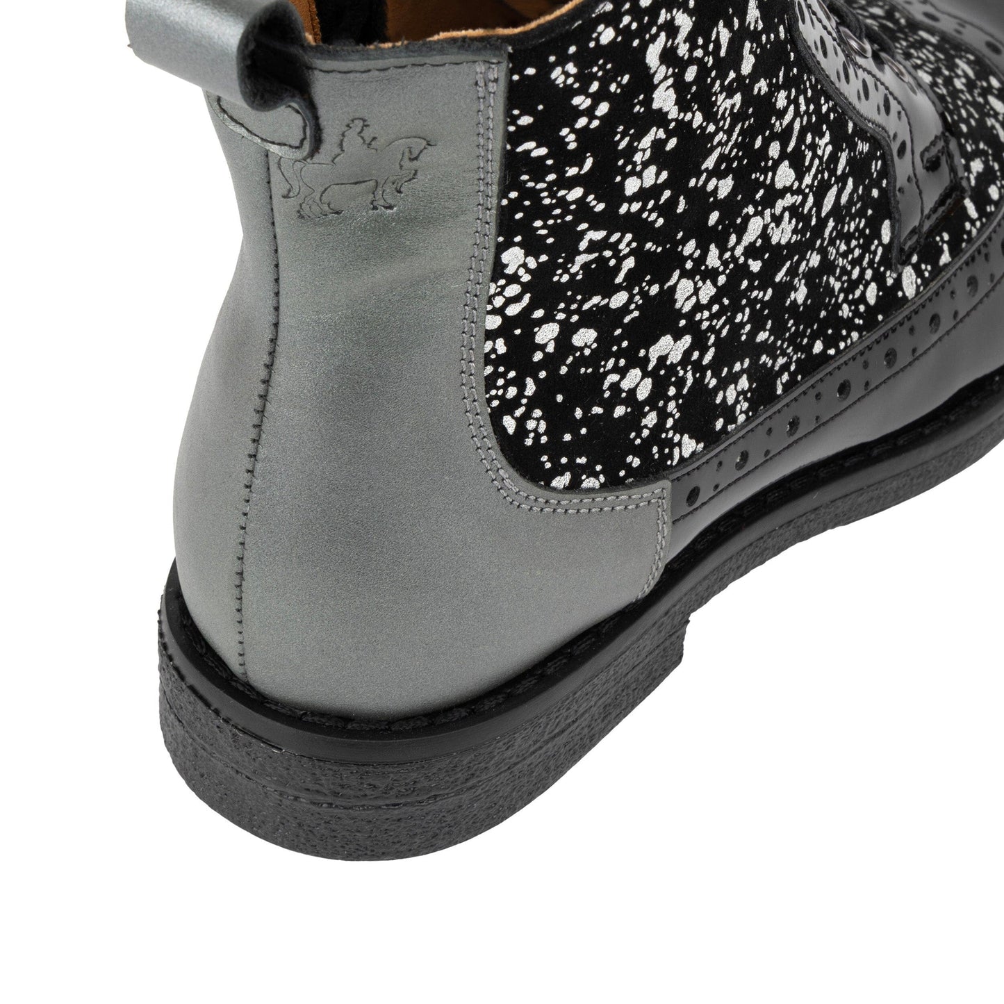 Hatter - Black & Silver Drops Womens Ankle Boots Embassy London 