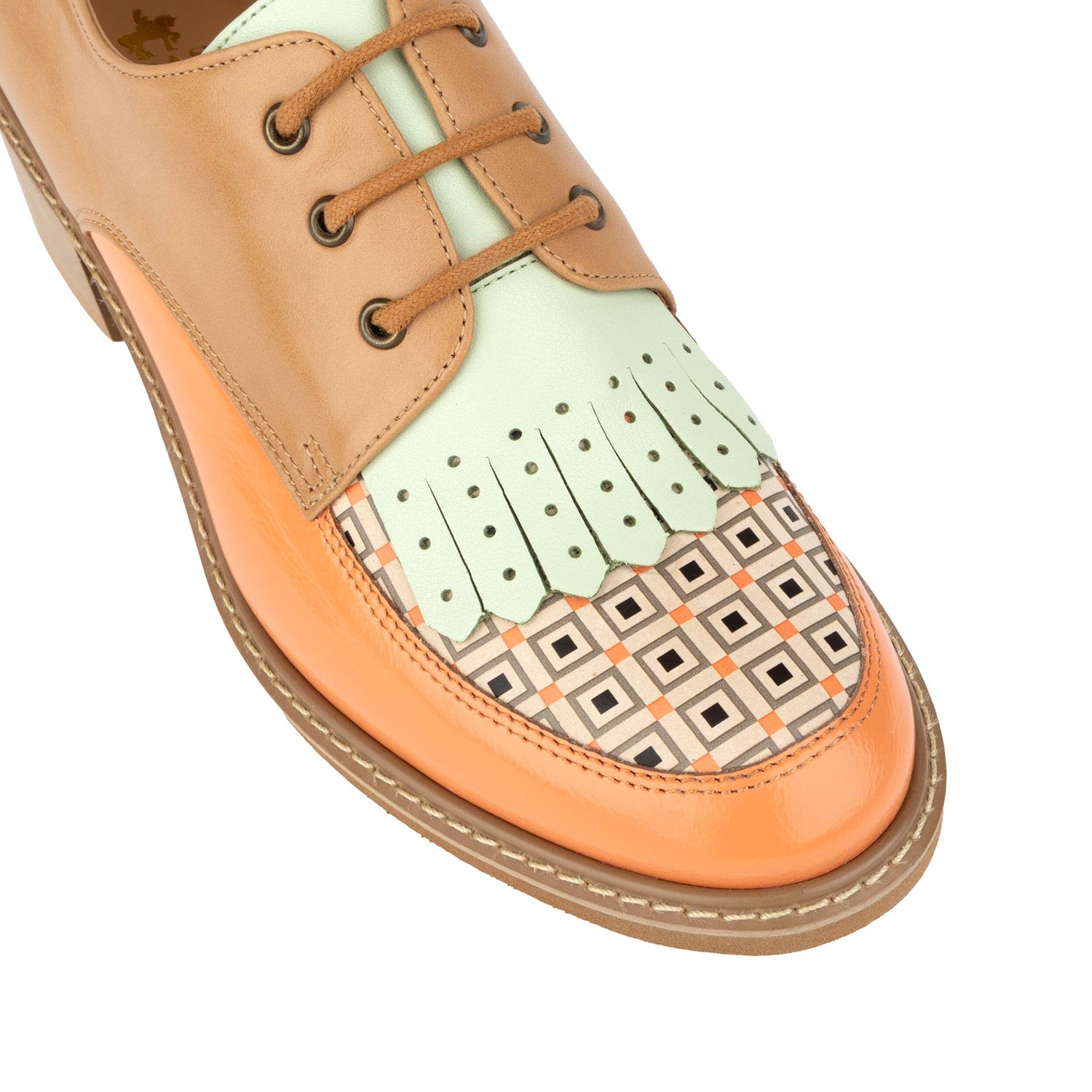 Retro Tone - Tan & Pastels Womens Heels Embassy London 